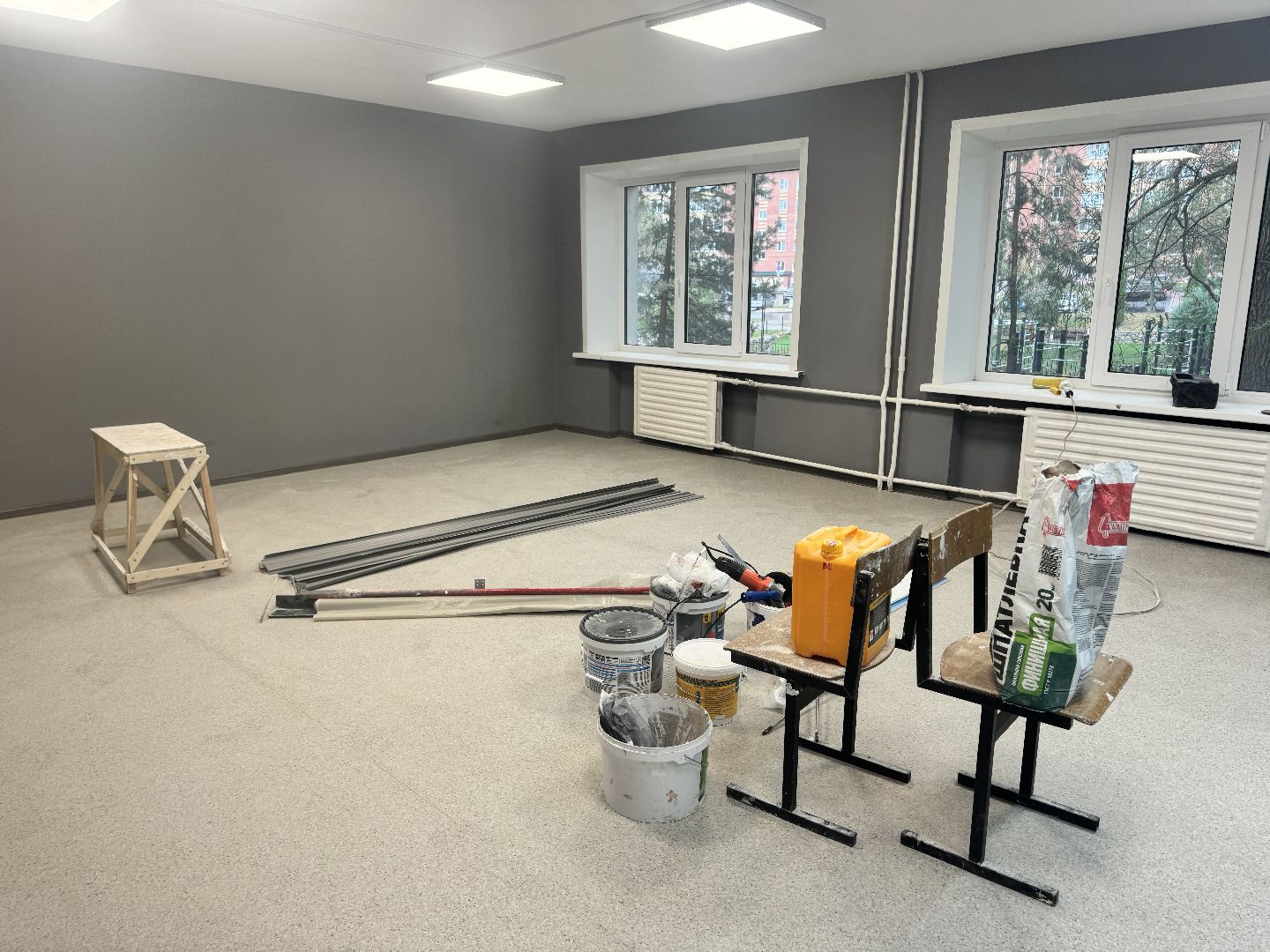 шаховская, ремонт в колледже, строительные работы,