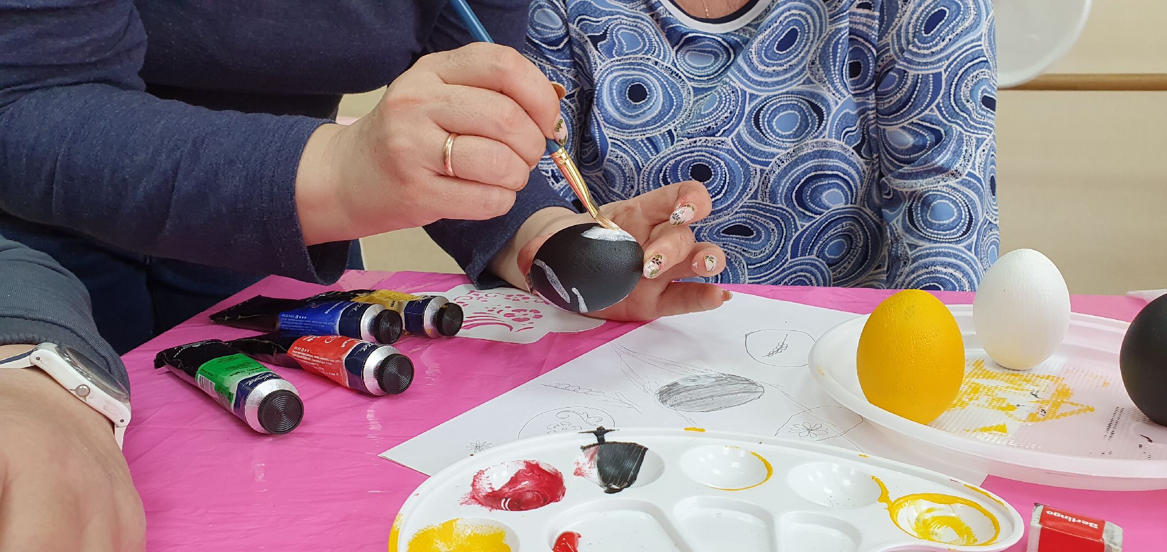 Пасха, роспись, мастер-класс, Дзержинский, Активное долголетие, изобразительное искусство