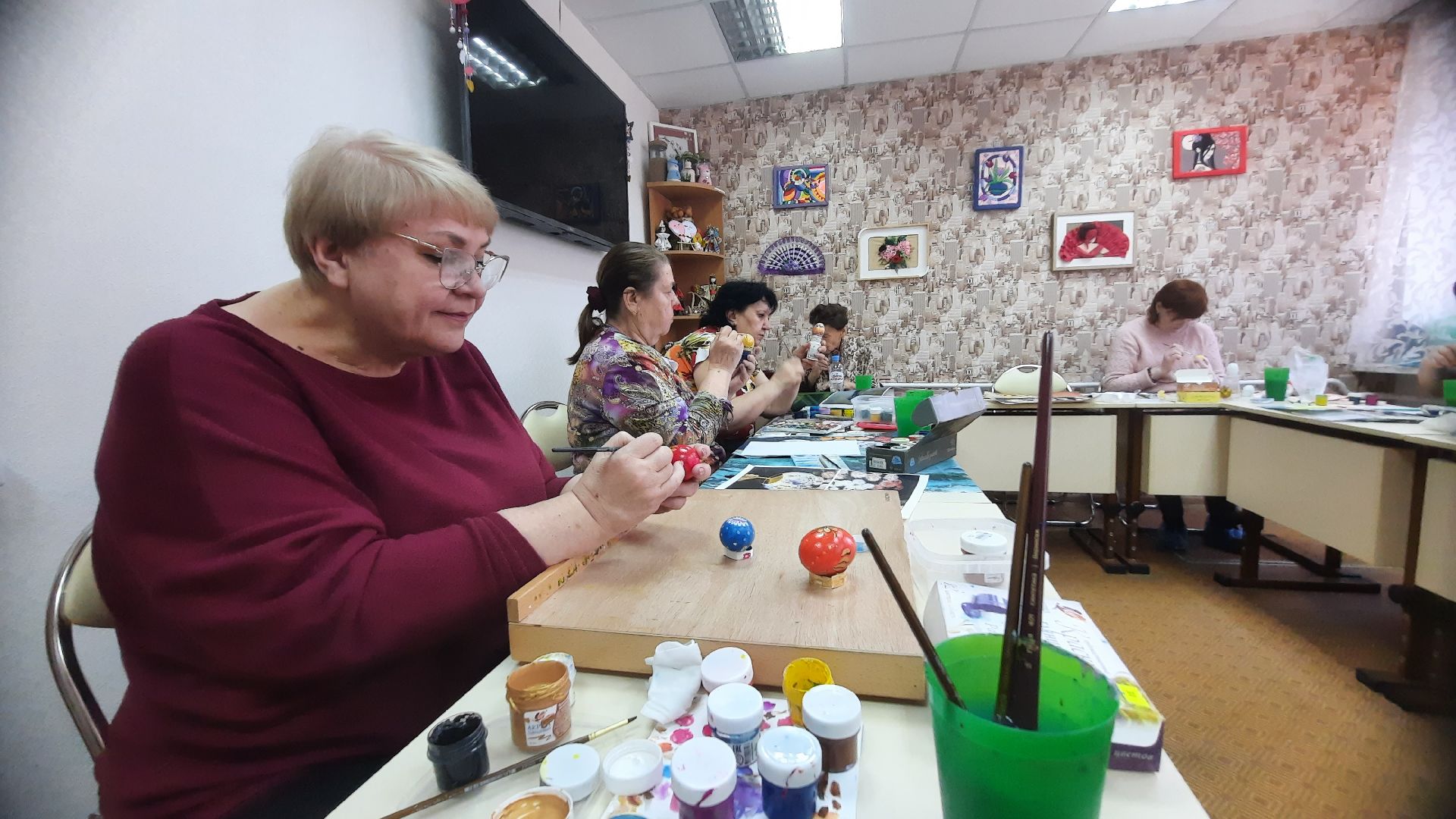 Пасхальная роспись, Наро-Фоминск, активное долголетие, яйца, живопись, долголеты, хохлома, гжель, палех