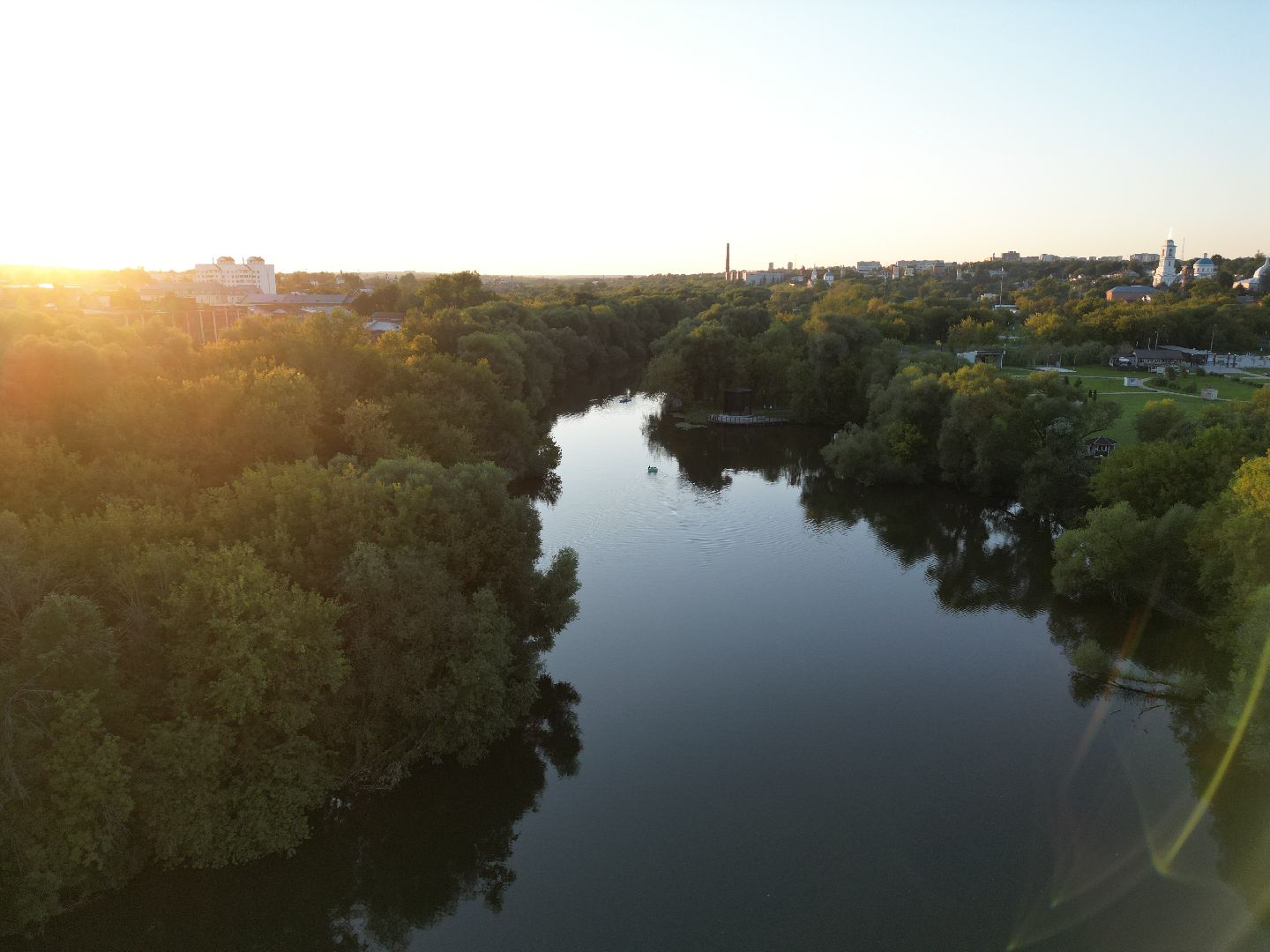 видео с коптера, парк, серпухов,