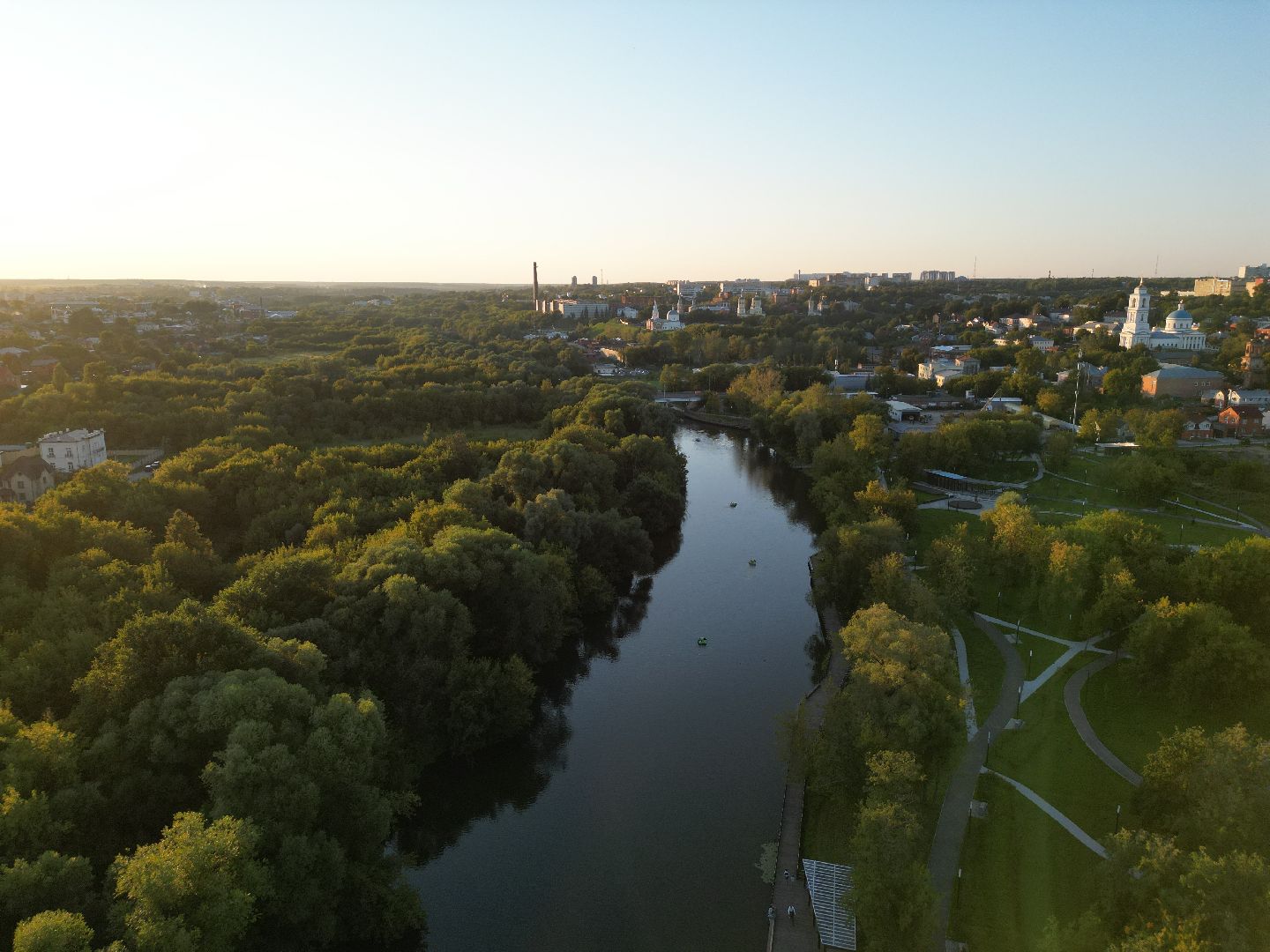 видео с коптера, парк, серпухов,