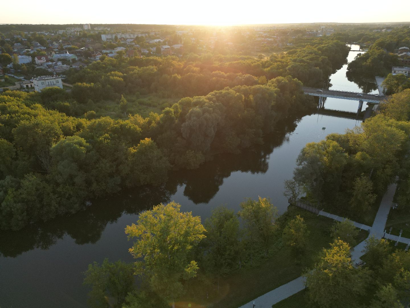 видео с коптера, парк, серпухов,