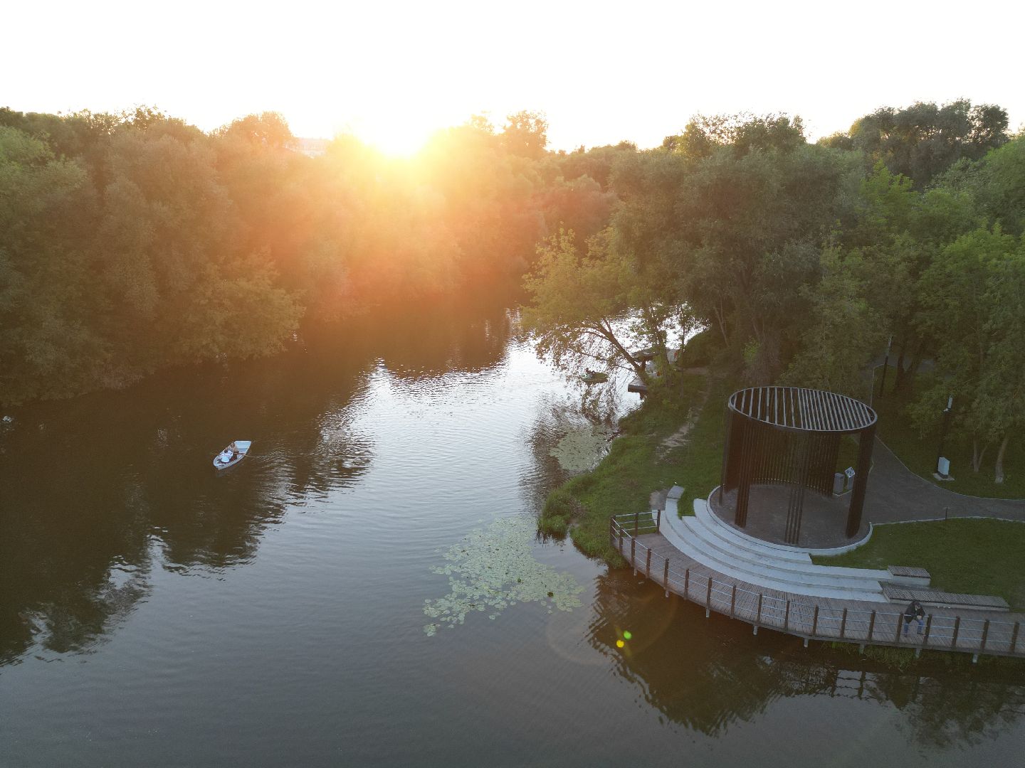 видео с коптера, парк, серпухов,