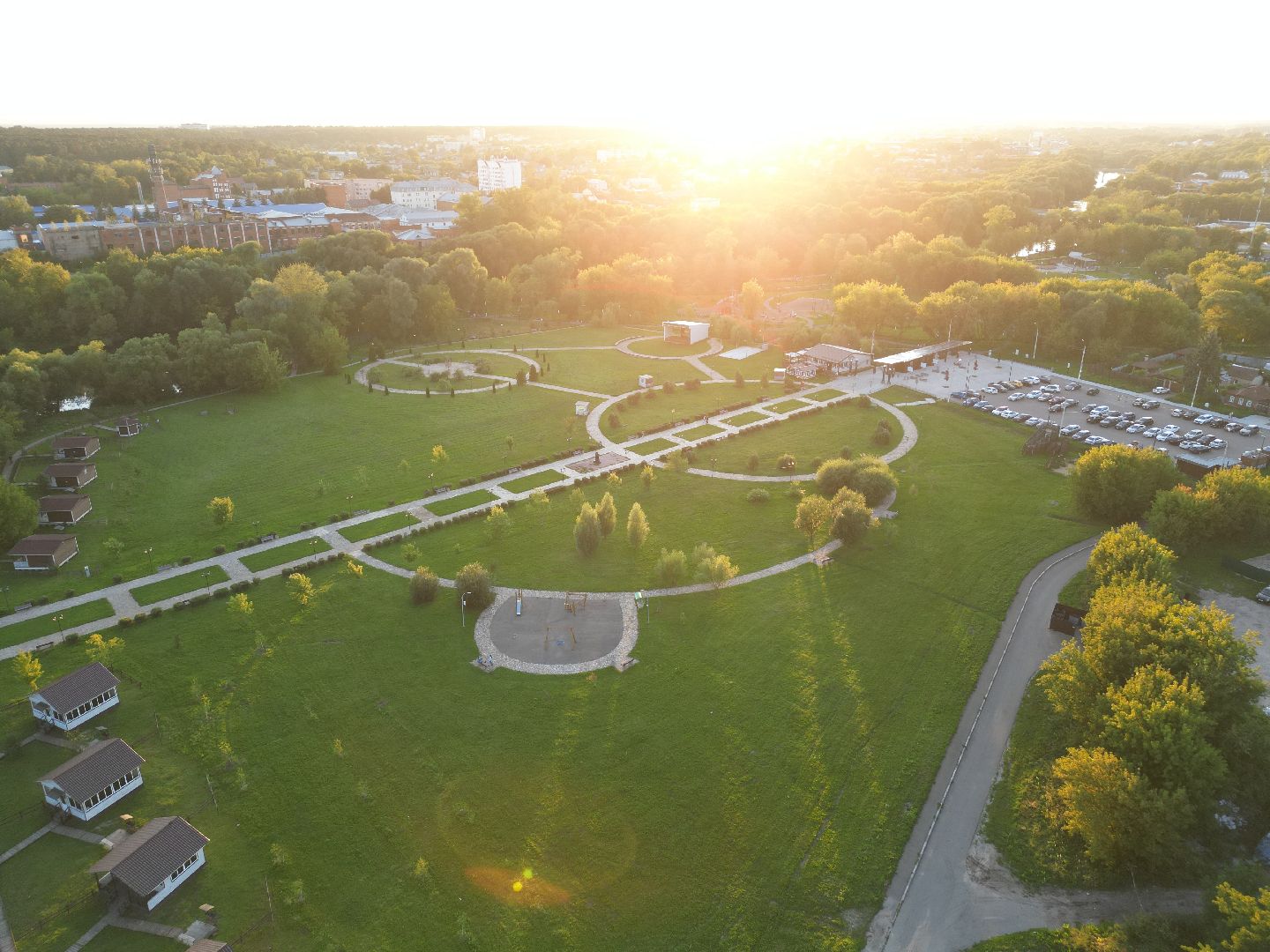 видео с коптера, парк, серпухов,