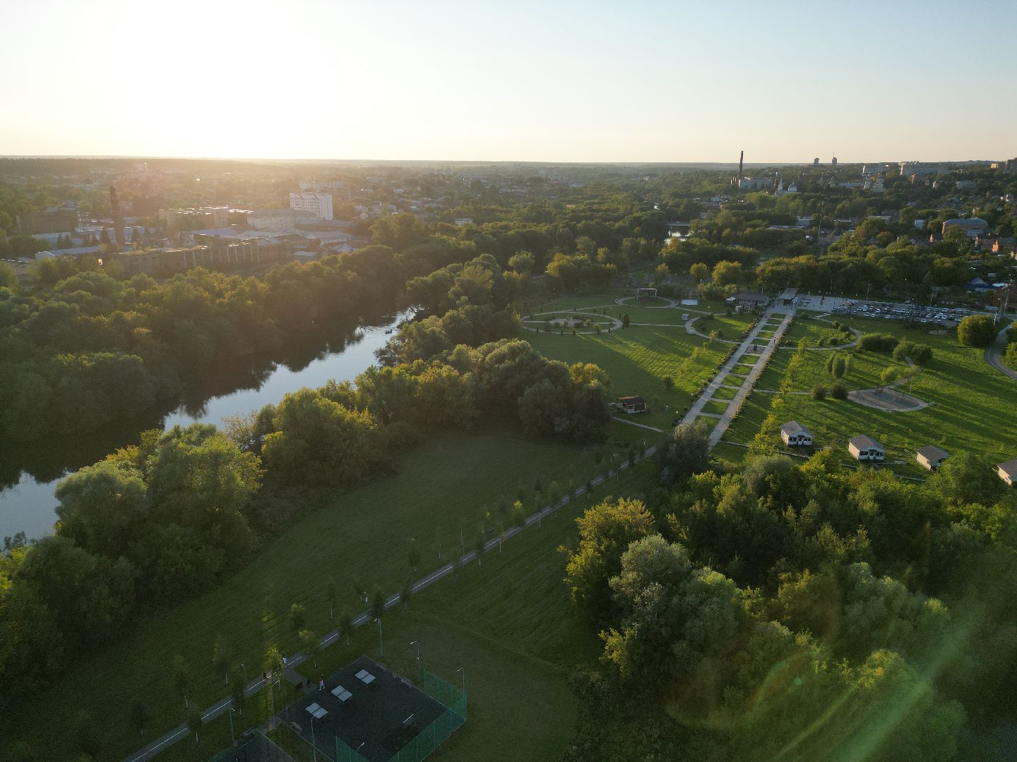 видео с коптера, парк, серпухов,