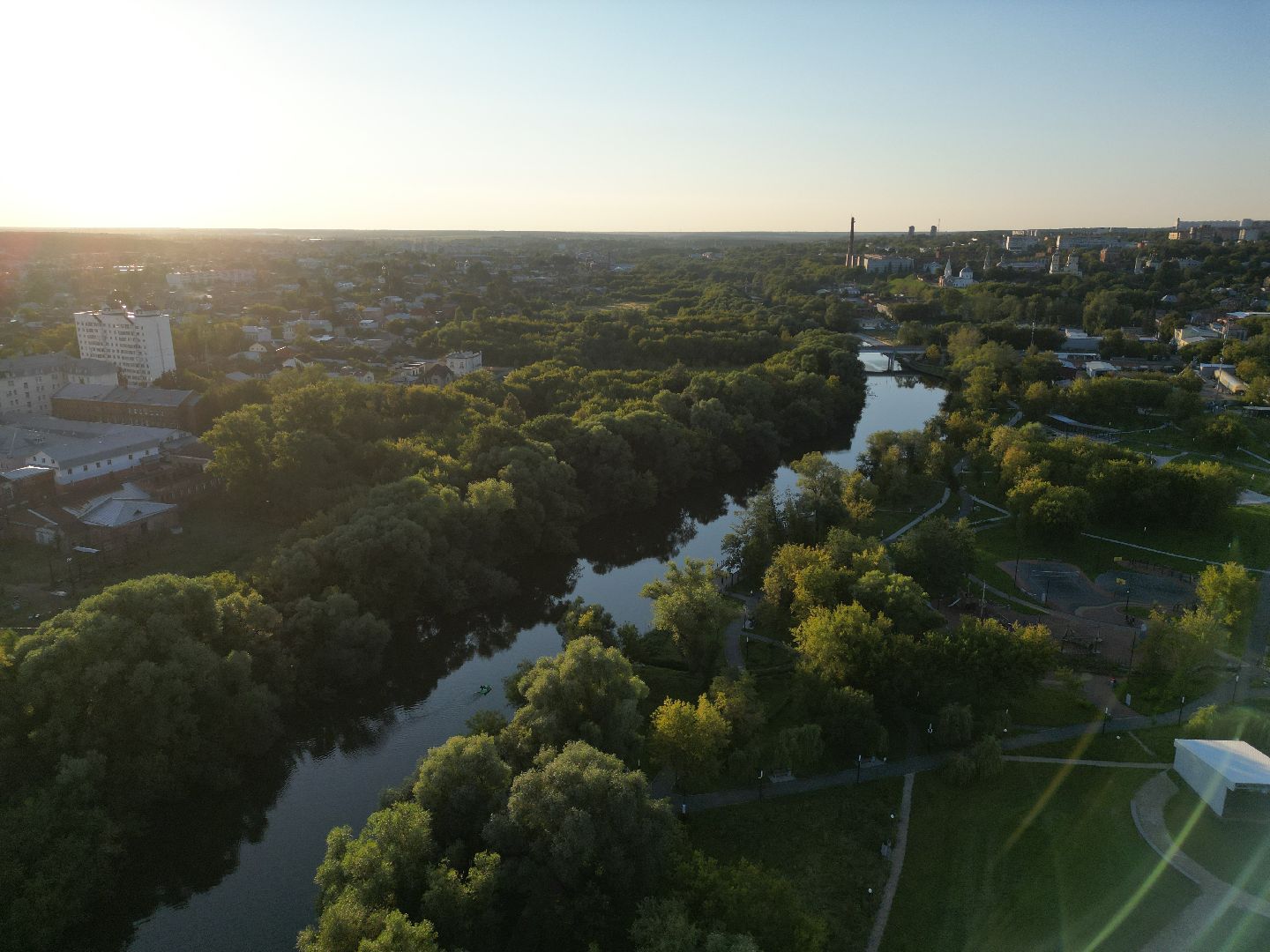 видео с коптера, парк, серпухов,