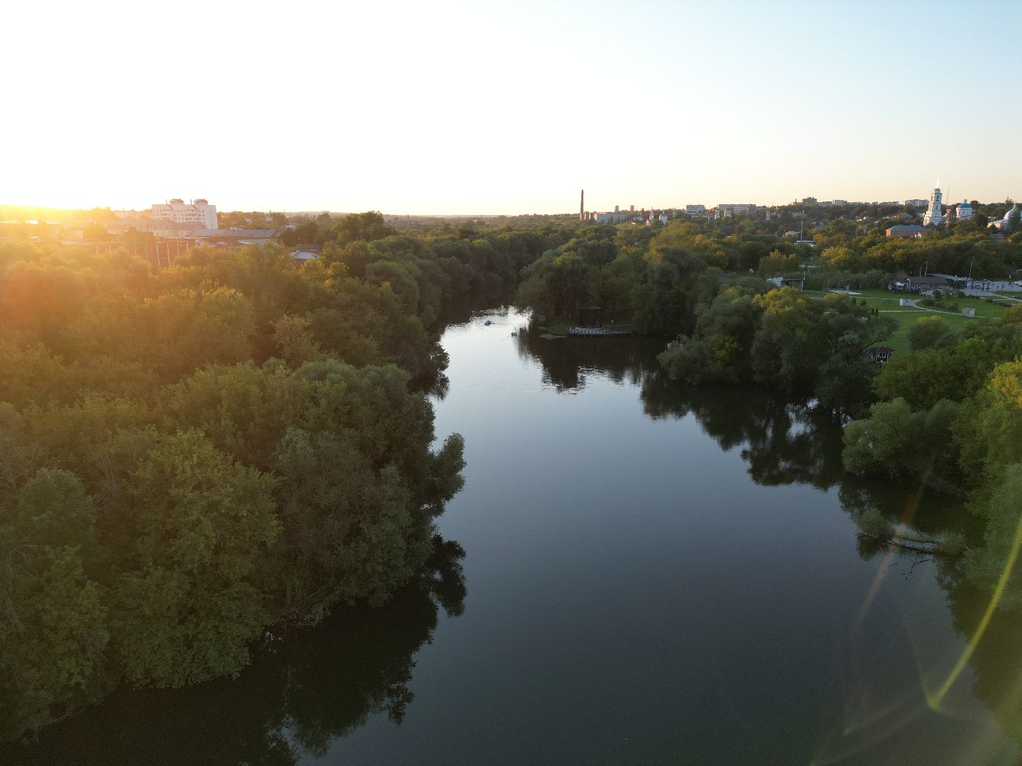 видео с коптера, парк, серпухов,