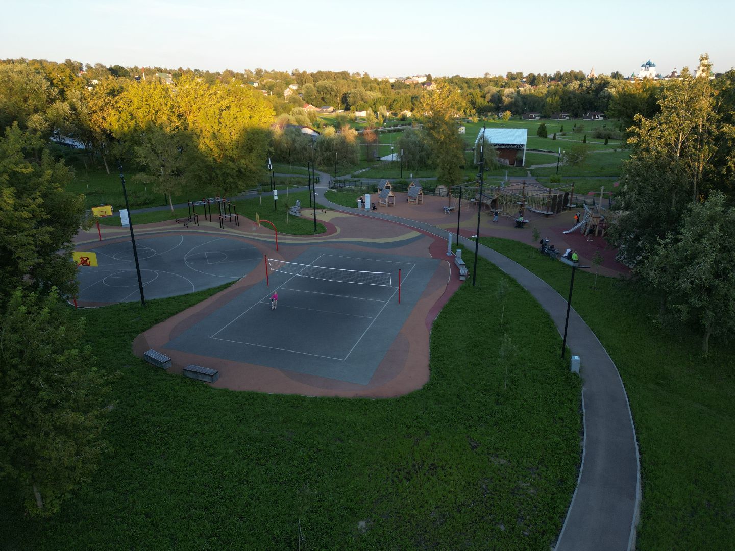 видео с коптера, парк, серпухов,