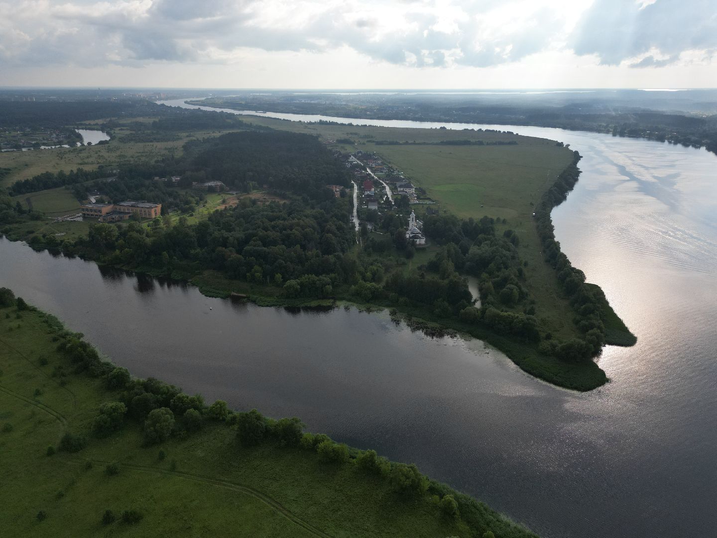 видео с коптера, церковь, дубна,