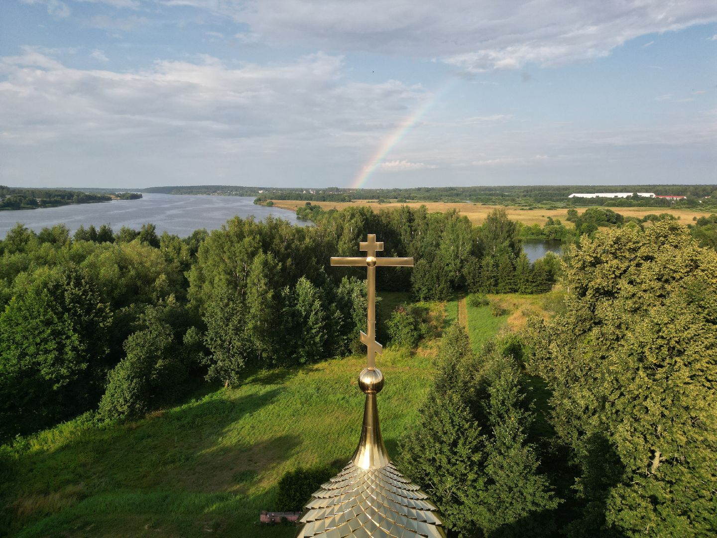 видео с коптера, церковь, дубна,