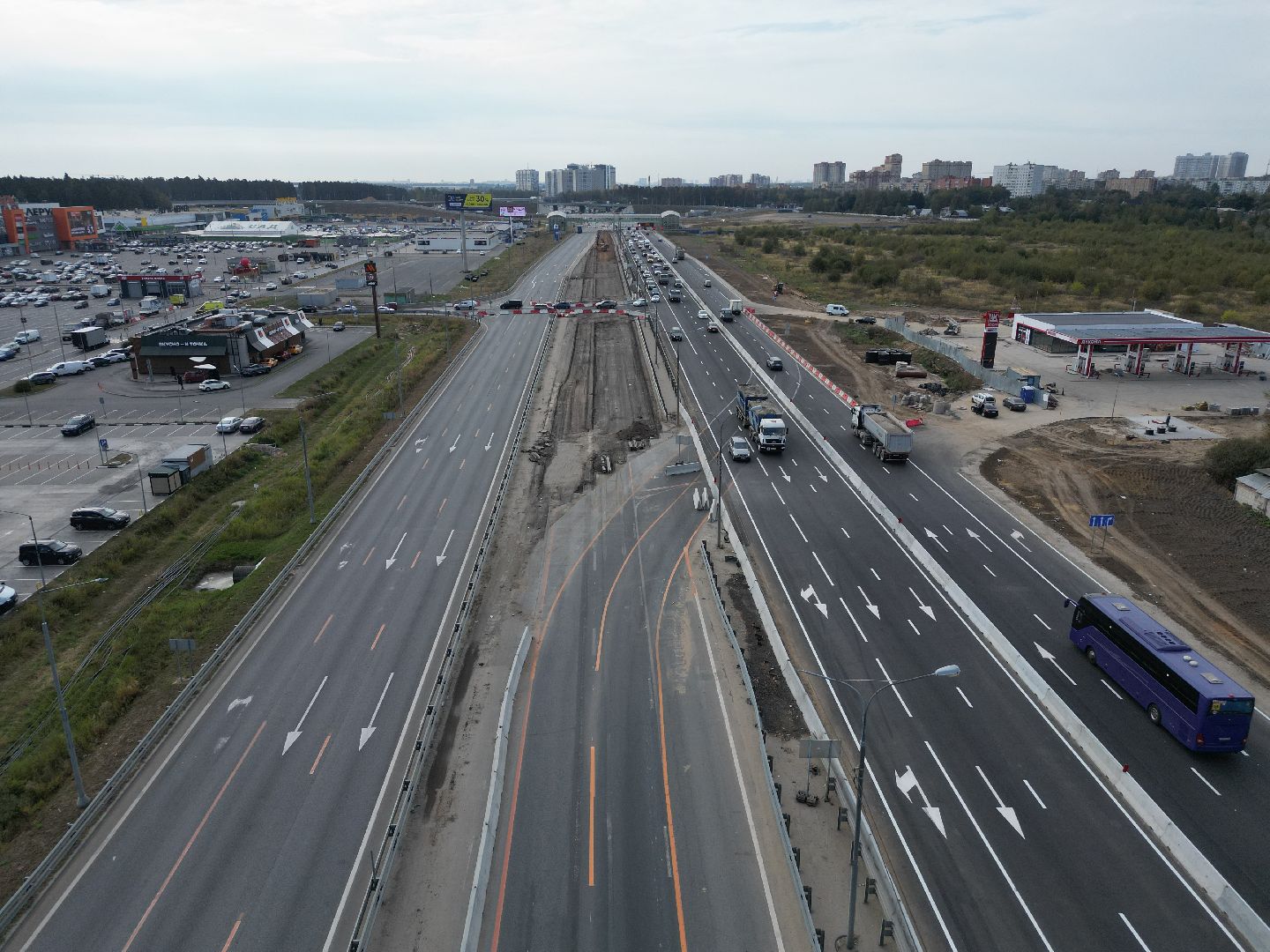 видео с коптера, дорога, трасса,