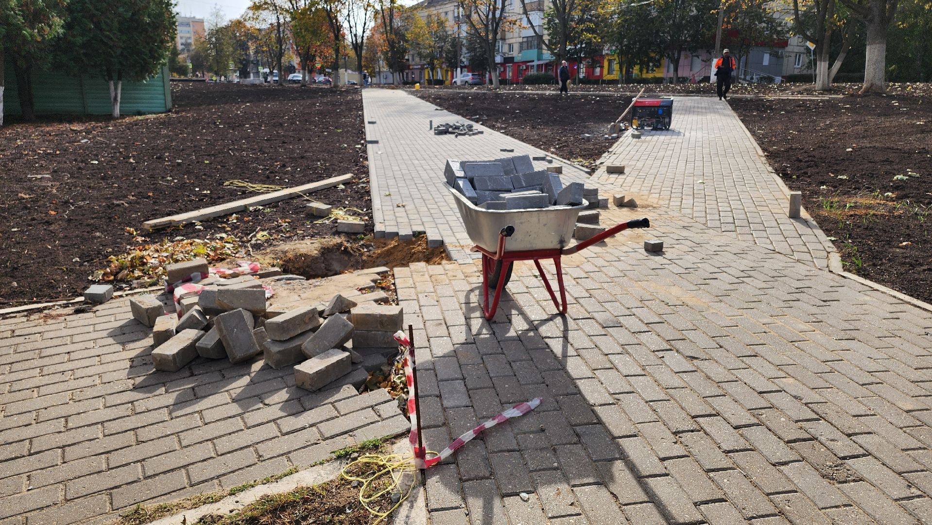 кашира, благоустройство, тротуар, сквер,