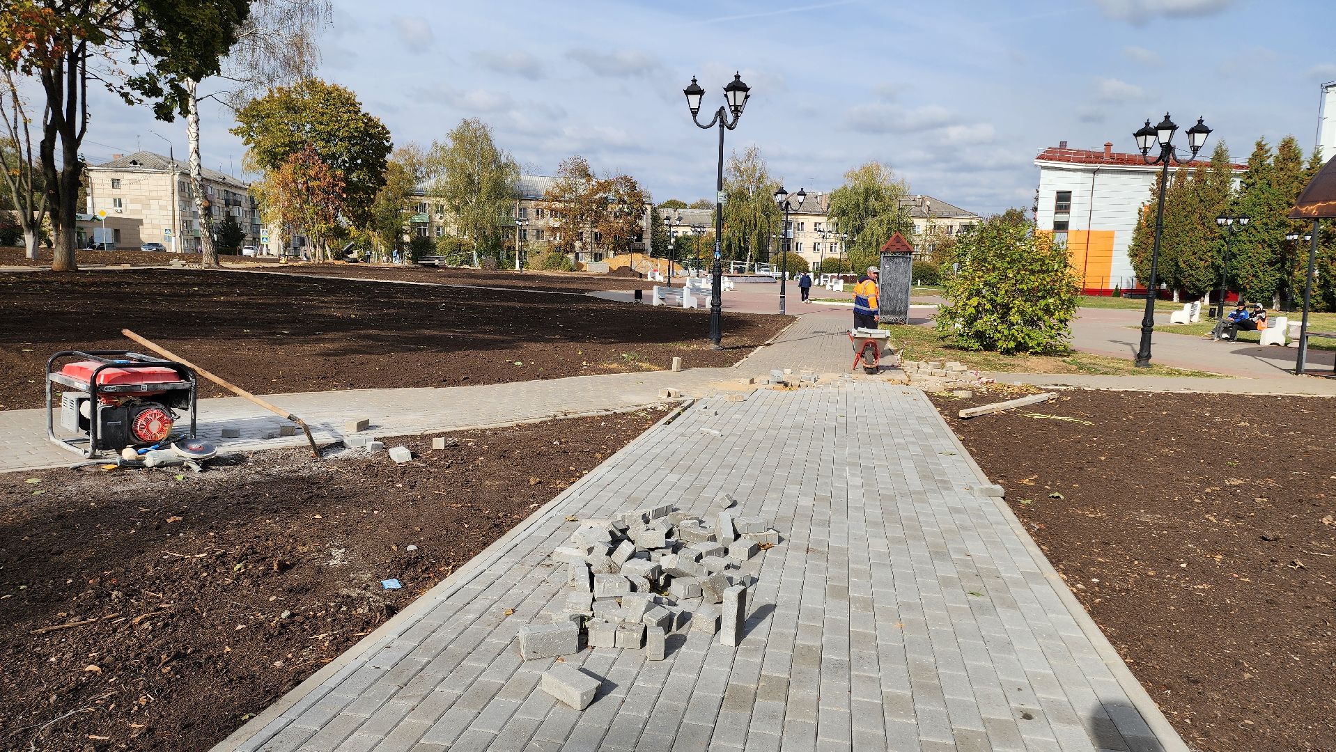 кашира, благоустройство, тротуар, сквер,