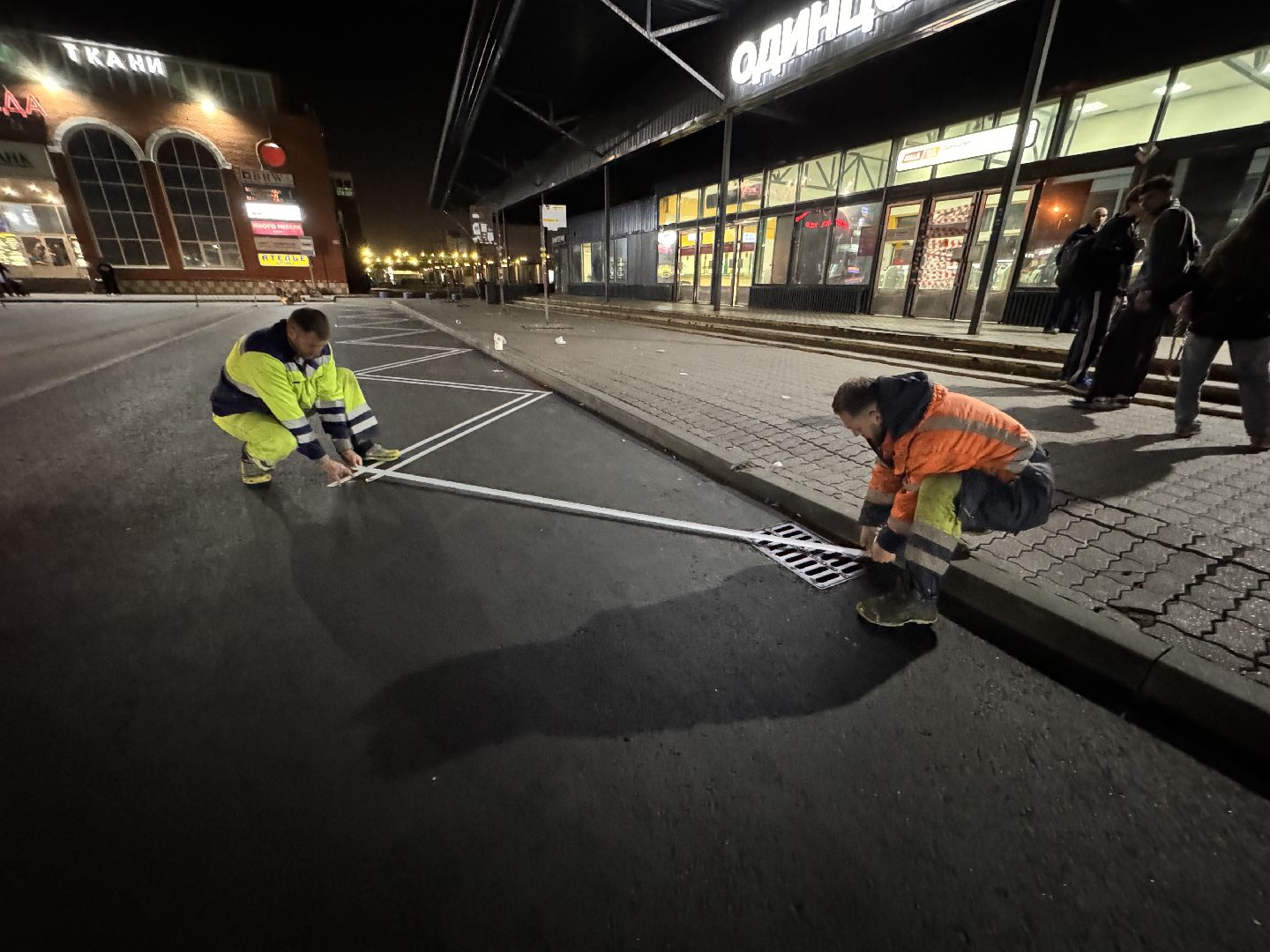 Дорожная разметка, Дороги подмосковья, Привокзальная площадь Одинцова,