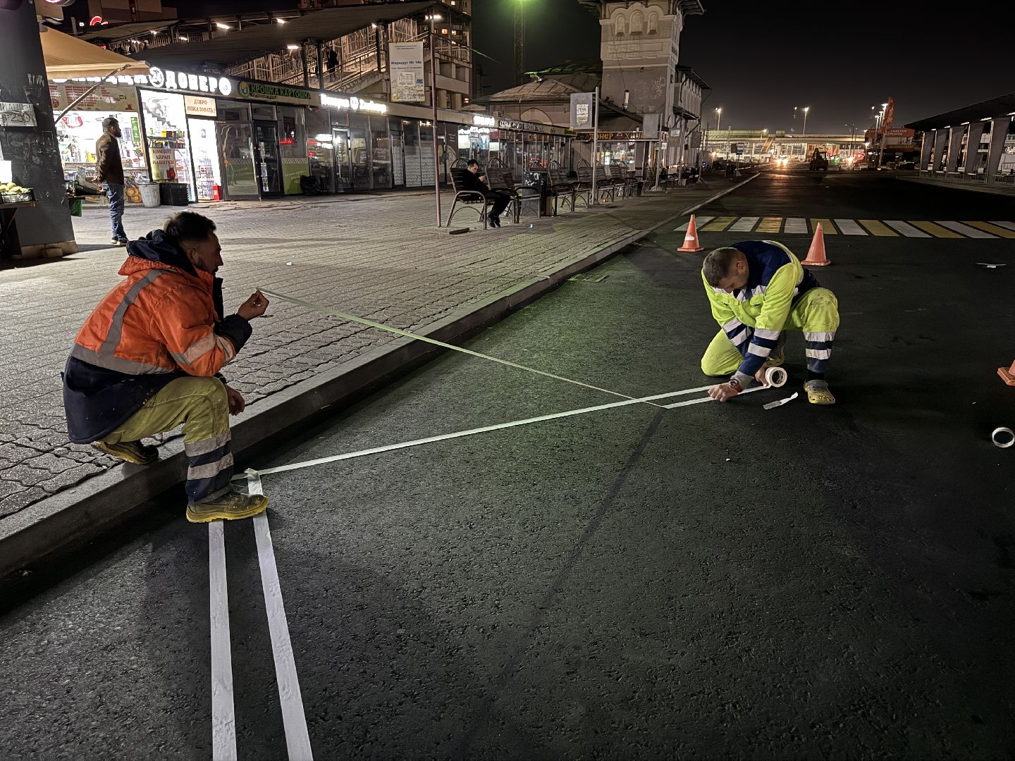 Дорожная разметка, Дороги подмосковья, Привокзальная площадь Одинцова,