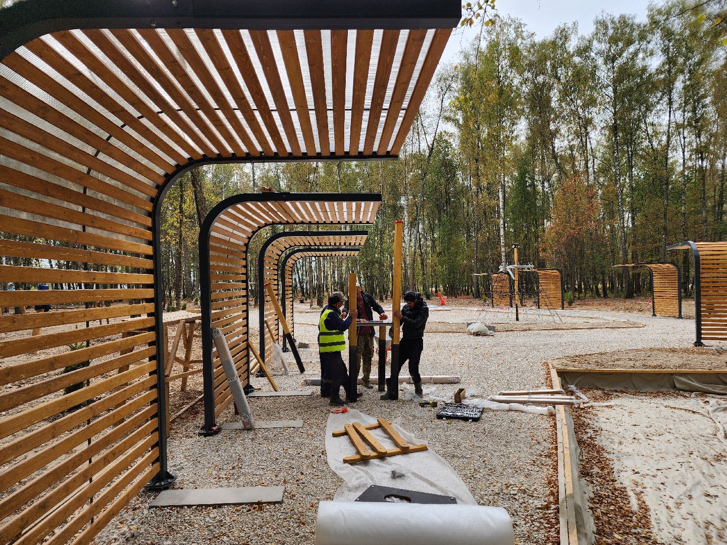 Чехов, микрорайон Губернский, лесопарк, лесопарковая зона отдыха, строительство, благоустройство, программа Парки в лесу, губернатор московской области, глава округа михаил собакин,