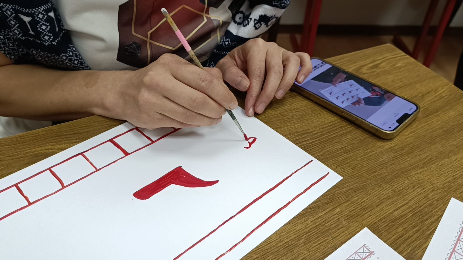 мастер класс, лобня, мезенская роспись,