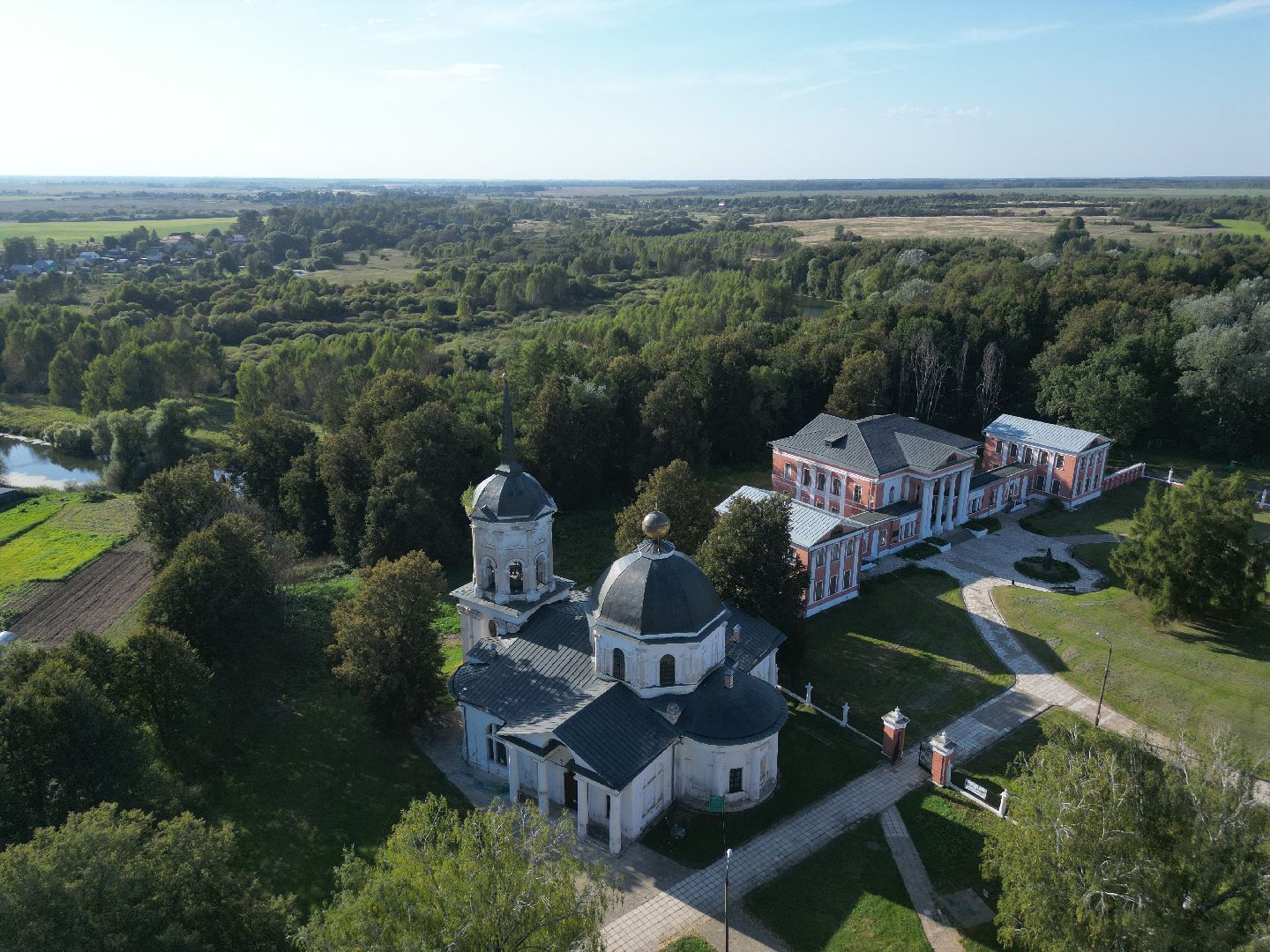 видео с коптера, волоколамск, усадьба, города, культура,
