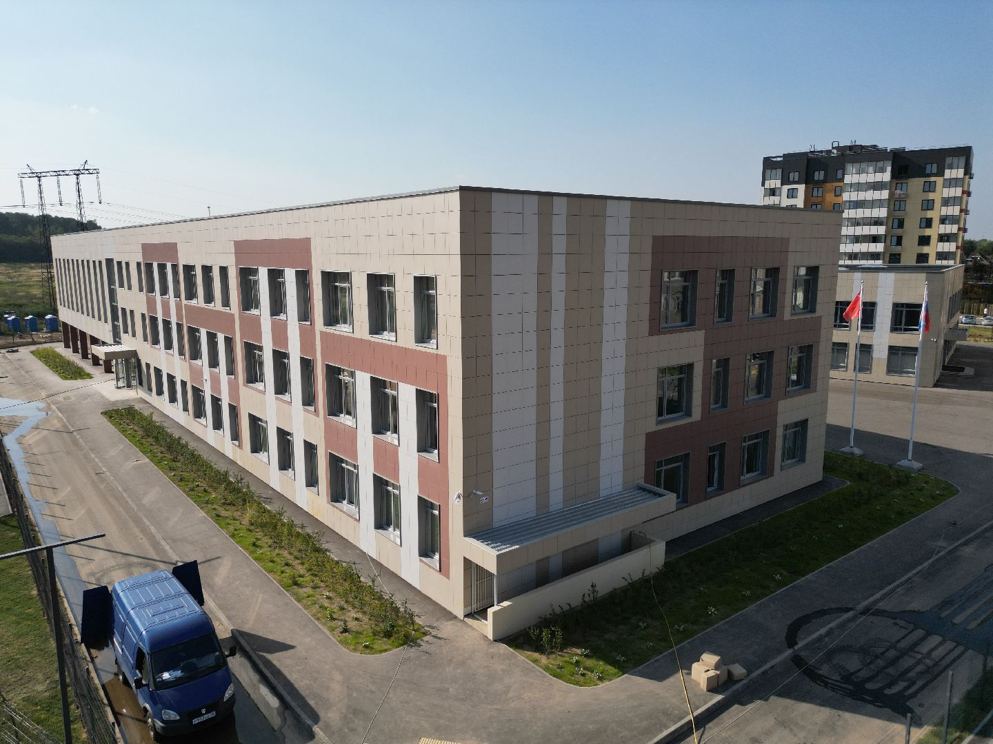 видео с коптера, мытищи, школа, образование, строительство,