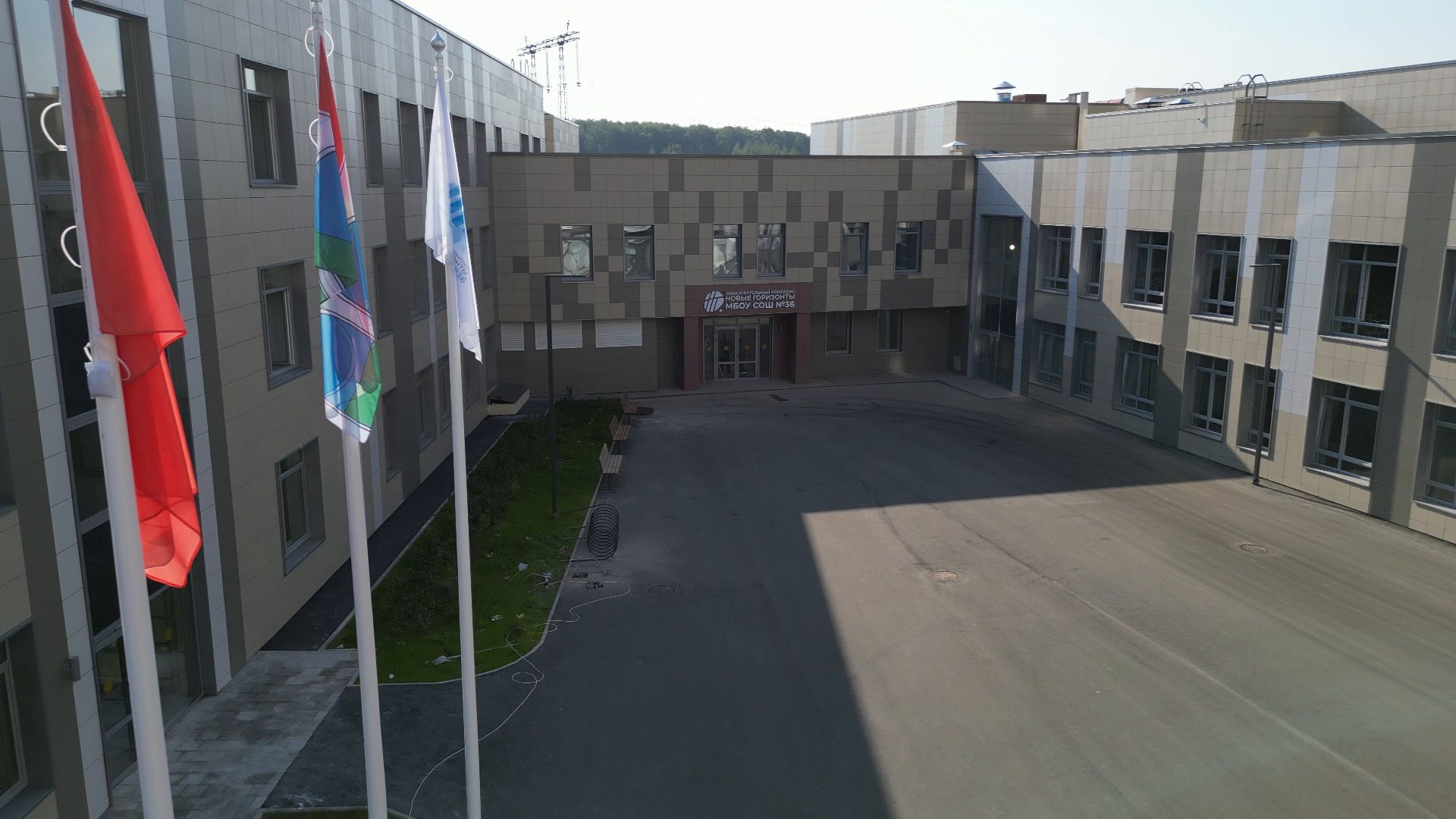 видео с коптера, мытищи, школа, образование, строительство,