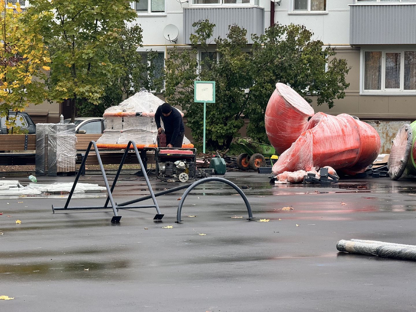 шаховская, детская игровая площадка губернатора, установка детской площадки,