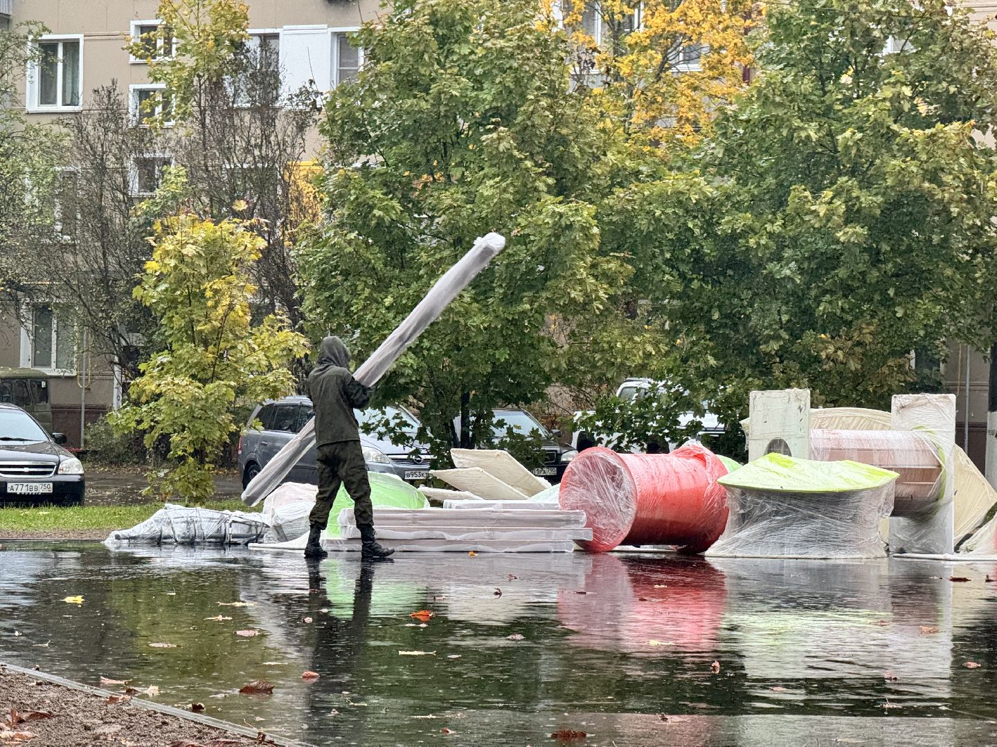 шаховская, детская игровая площадка губернатора, установка детской площадки,