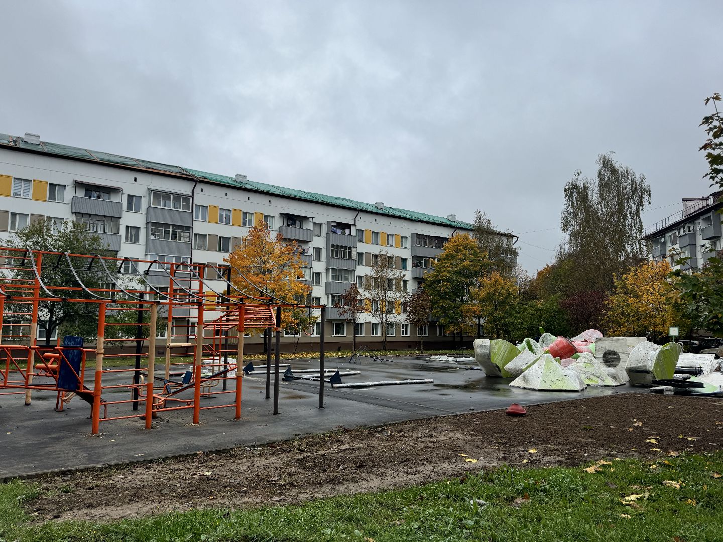 шаховская, детская игровая площадка губернатора, установка детской площадки,