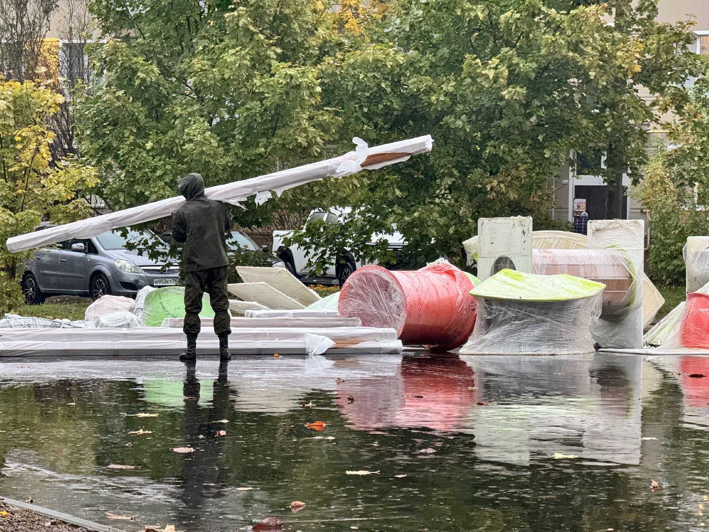 шаховская, детская игровая площадка губернатора, установка детской площадки,