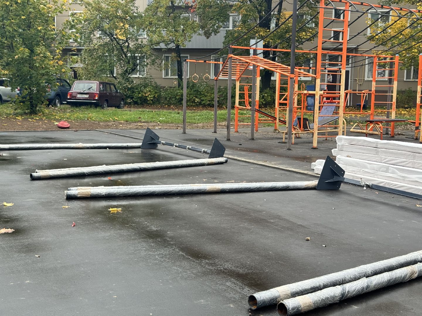 шаховская, детская игровая площадка губернатора, установка детской площадки,