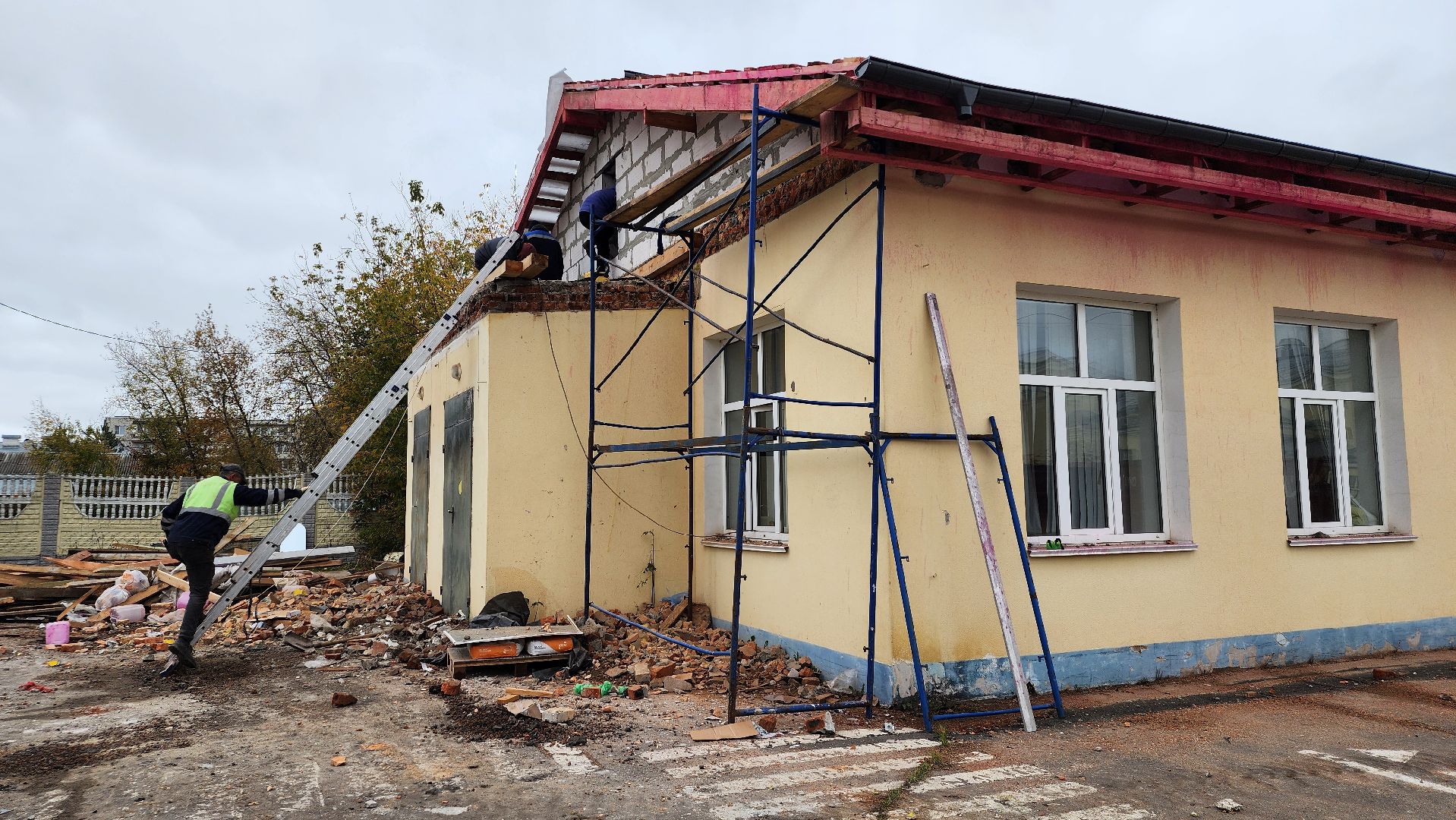 капитальный ремонт, ремонт школы, центр образования, поселок Обухово, Богородский городской округ,