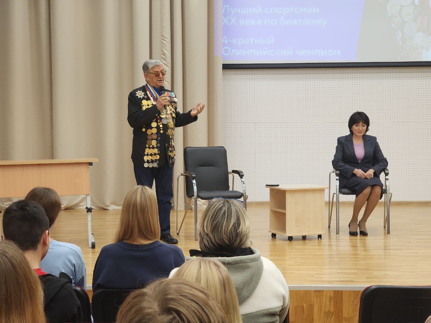 звезды спорта, встречи со школьниками, биатлон,