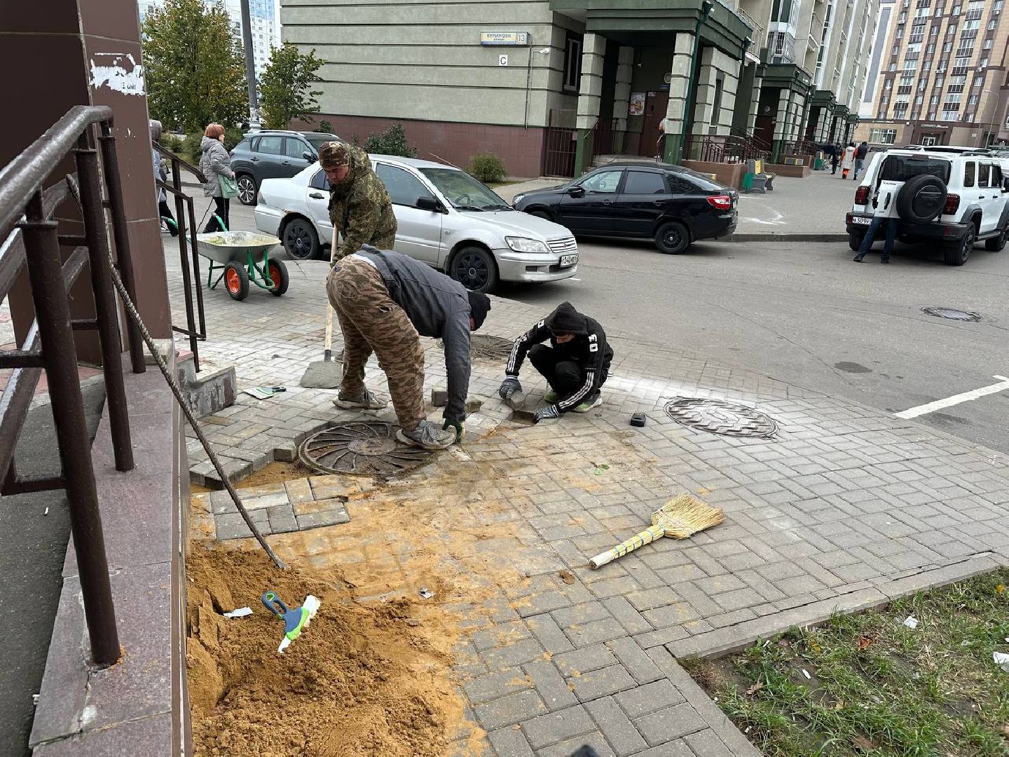 ремонт тротуаров, плитка,