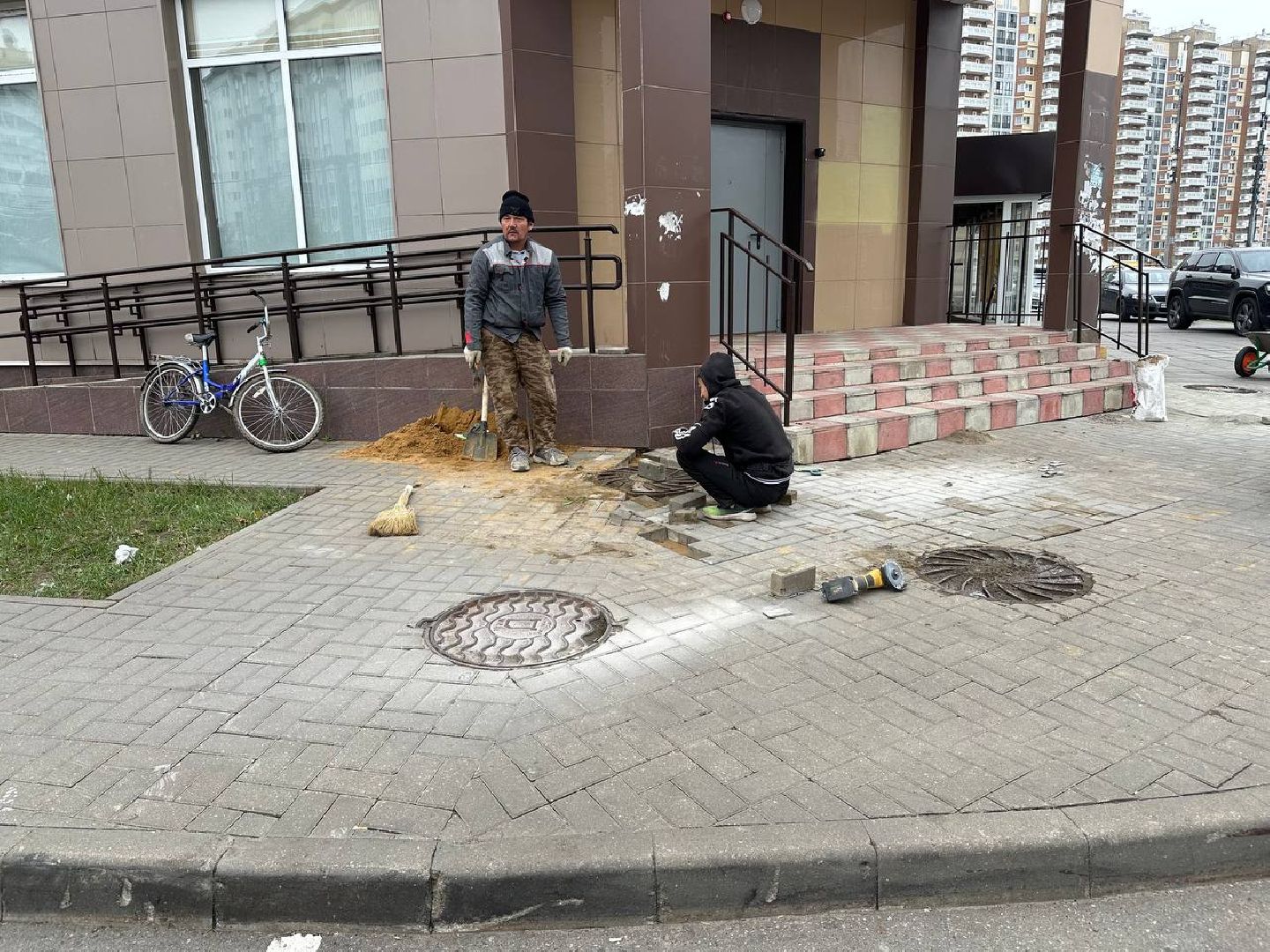 ремонт тротуаров, плитка,