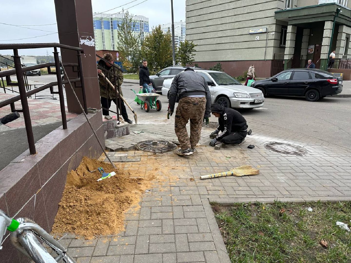 ремонт тротуаров, плитка,