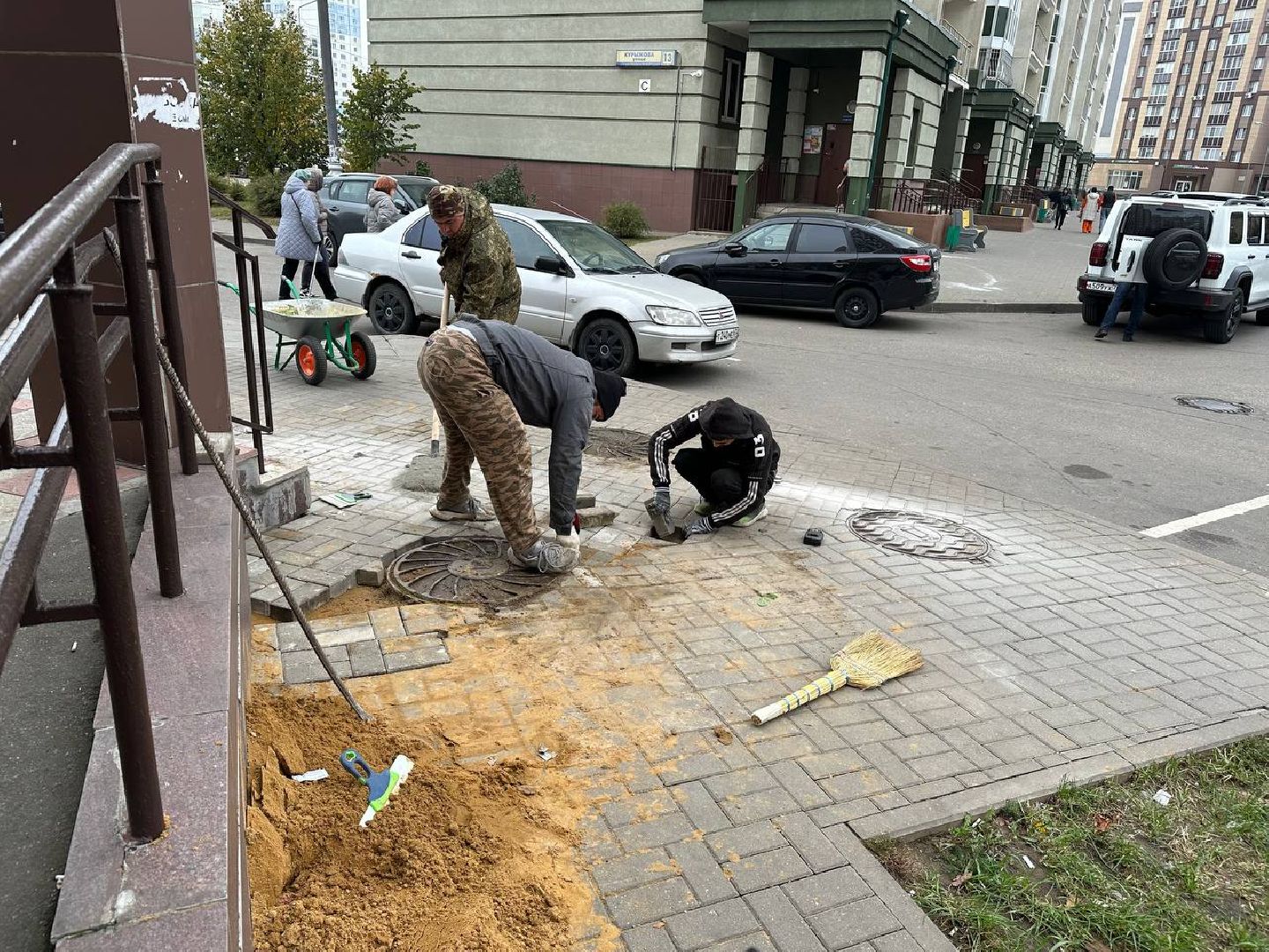 ремонт тротуаров, плитка,