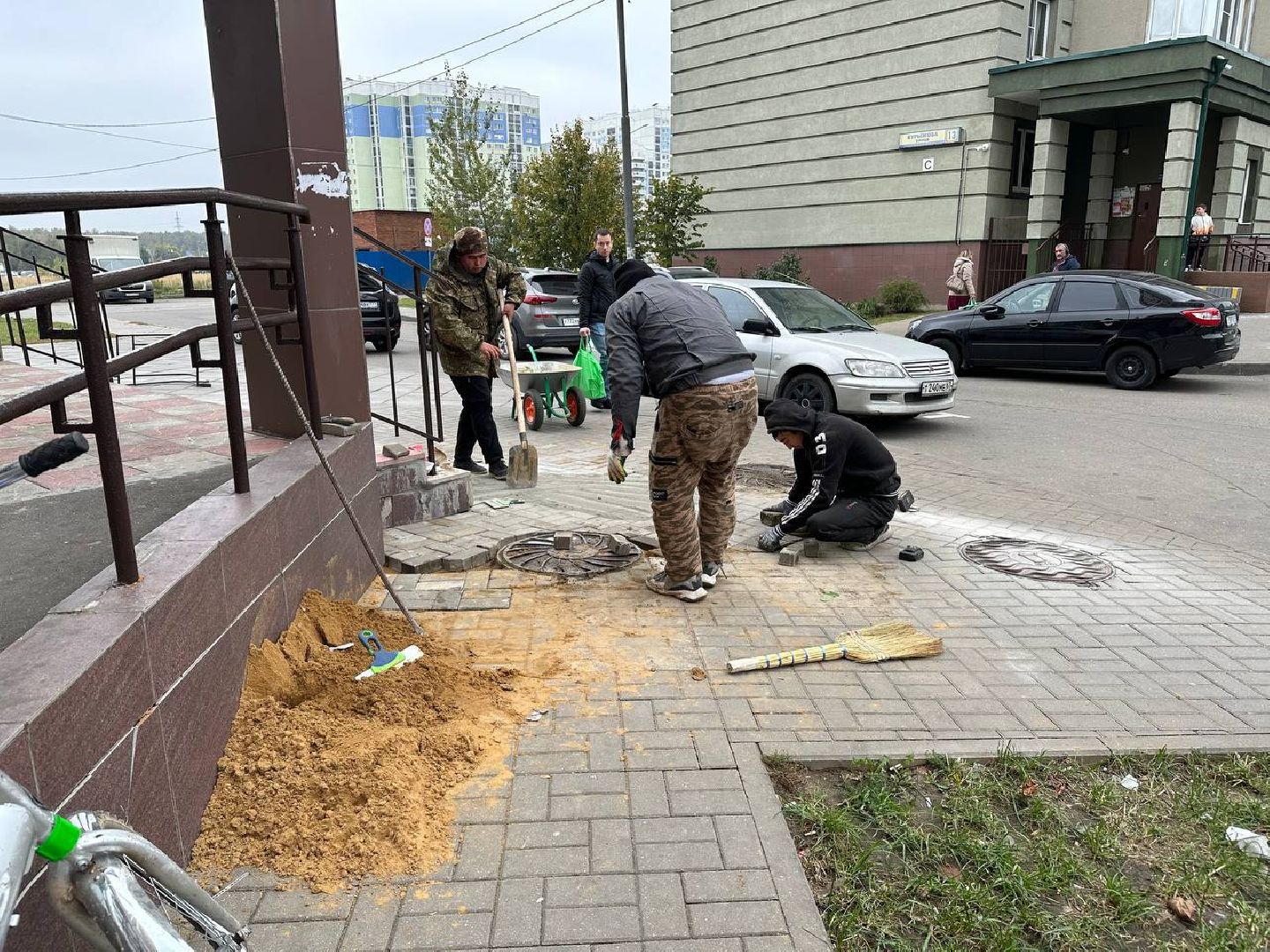 ремонт тротуаров, плитка,