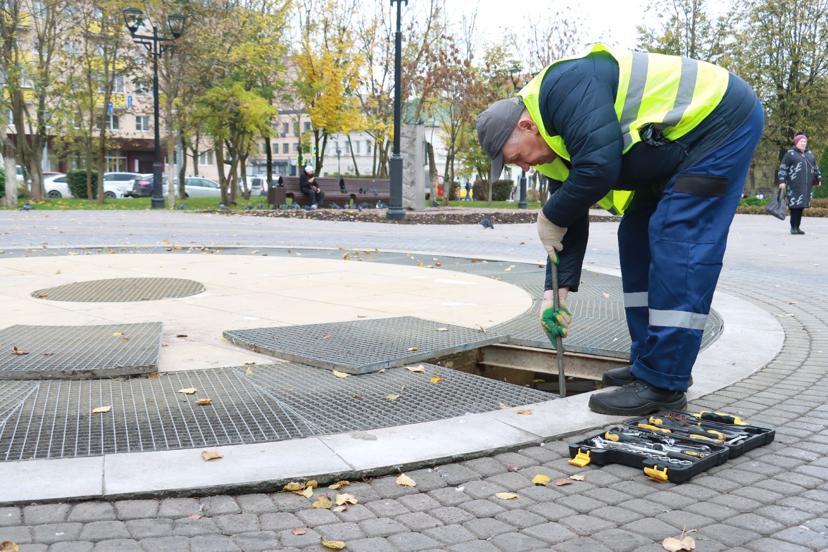 коммунальная служба, фонтан, чистота,