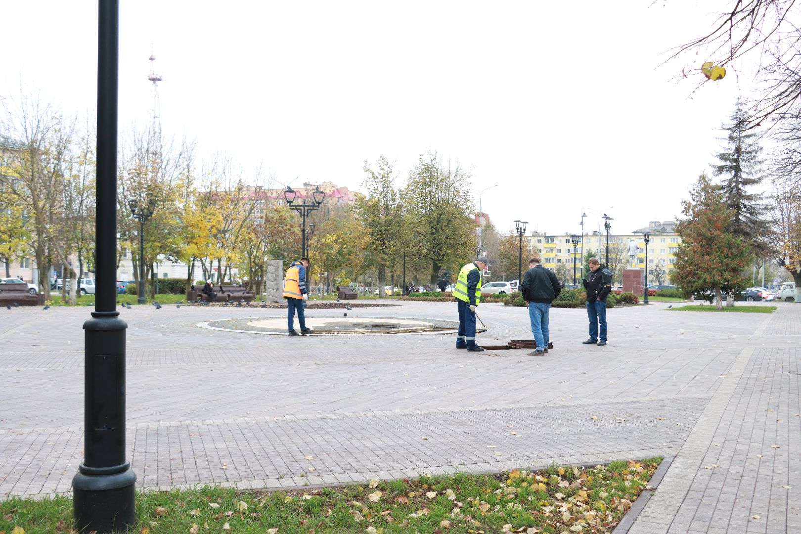 коммунальная служба, фонтан, чистота,