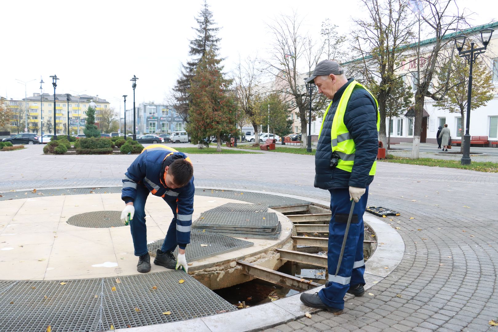 коммунальная служба, фонтан, чистота,