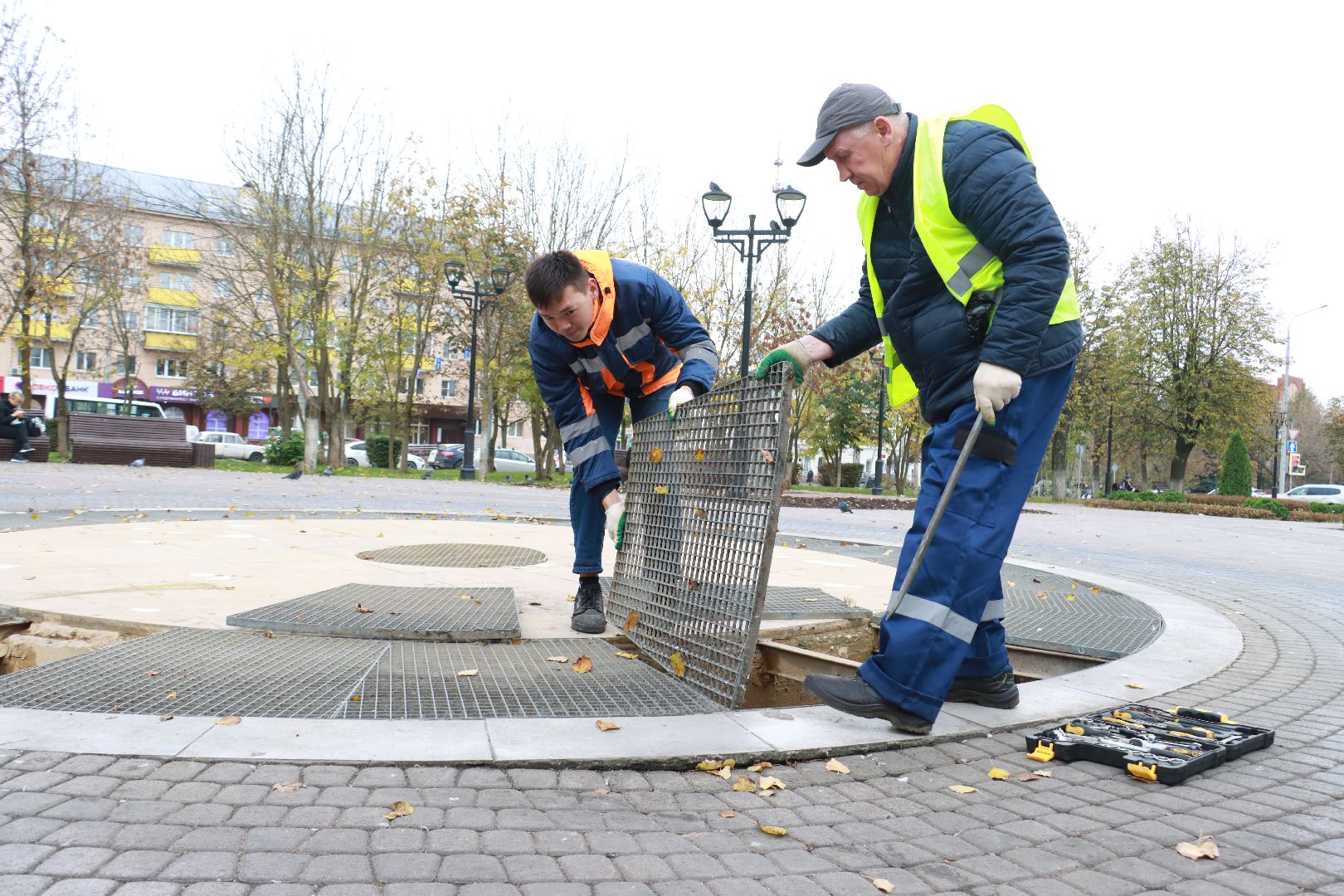коммунальная служба, фонтан, чистота,