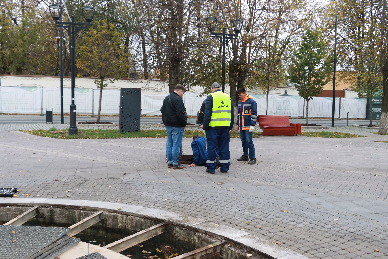 коммунальная служба, фонтан, чистота,