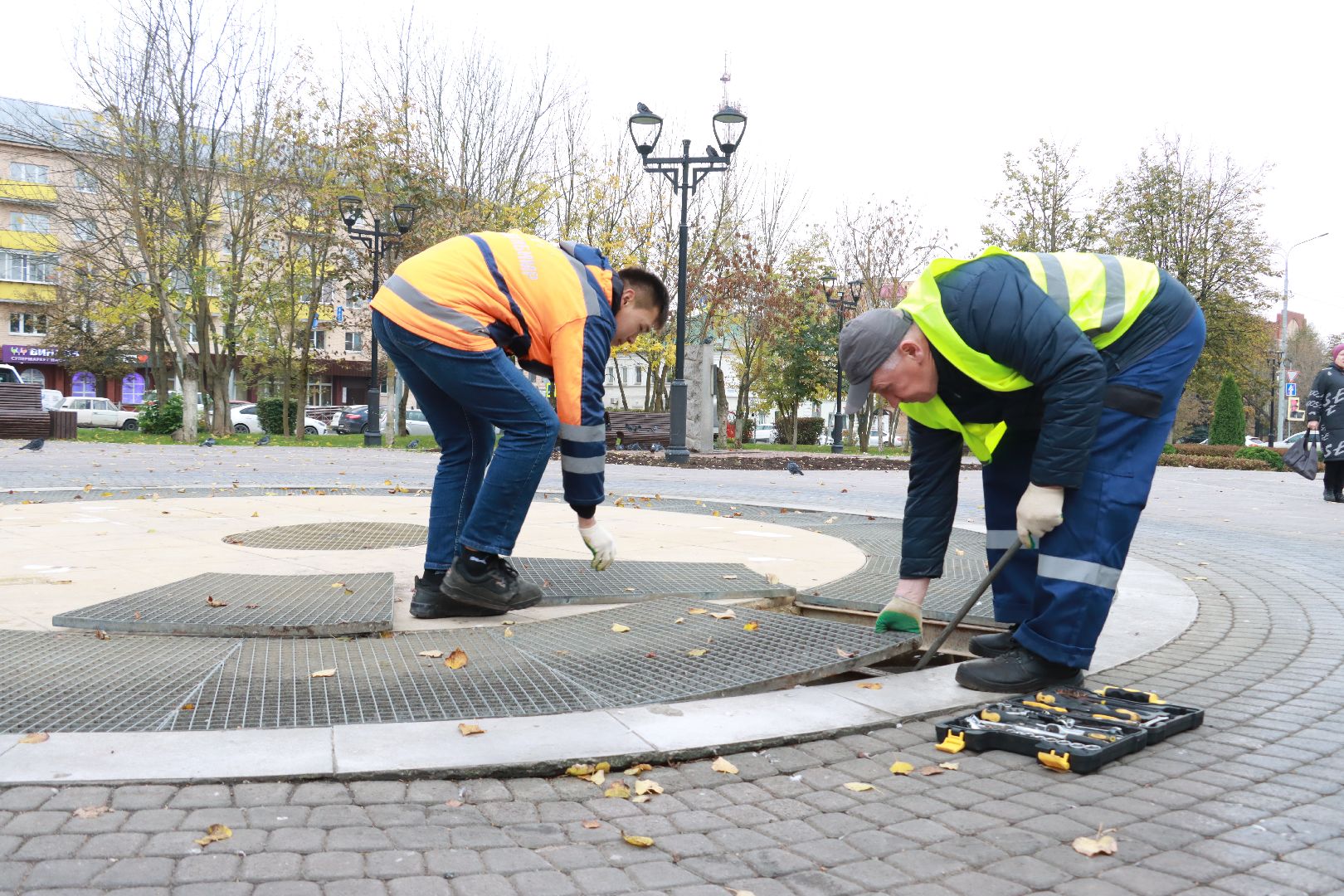 коммунальная служба, фонтан, чистота,