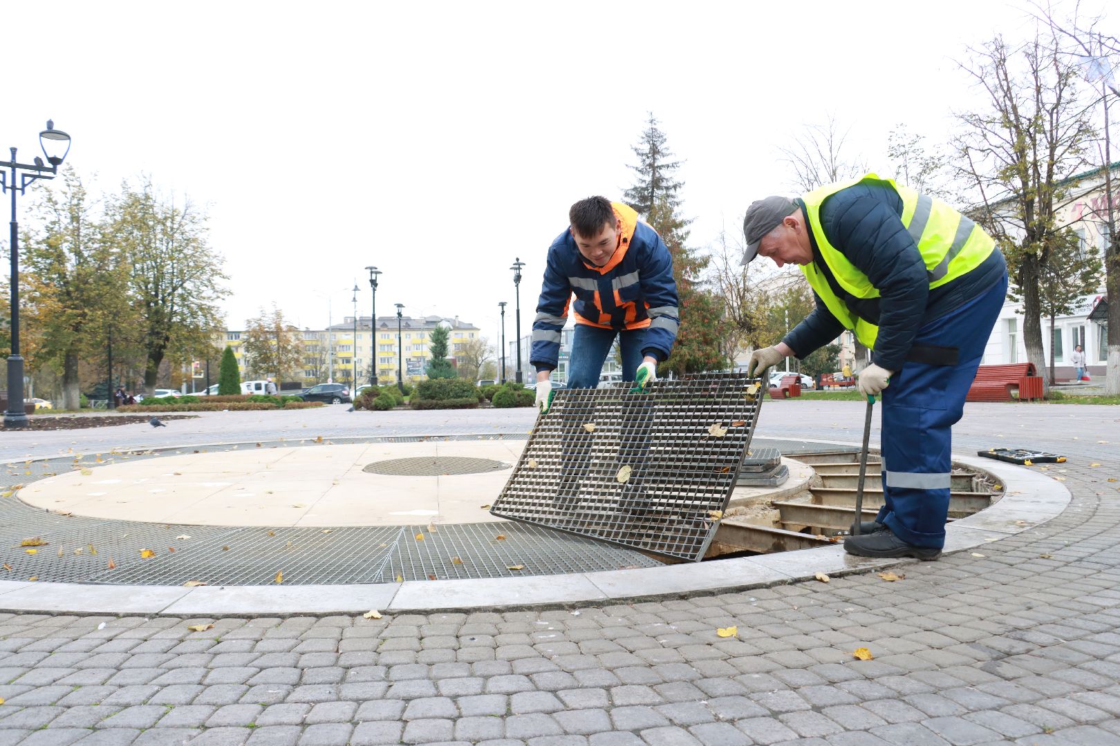 коммунальная служба, фонтан, чистота,