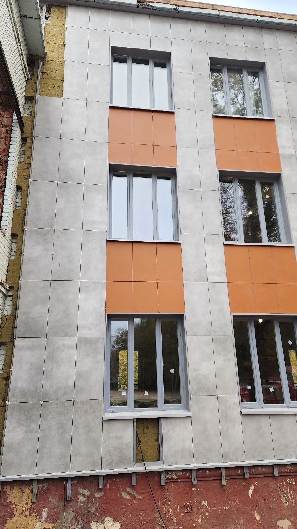 ремонт школы, Лобня, Фасад,