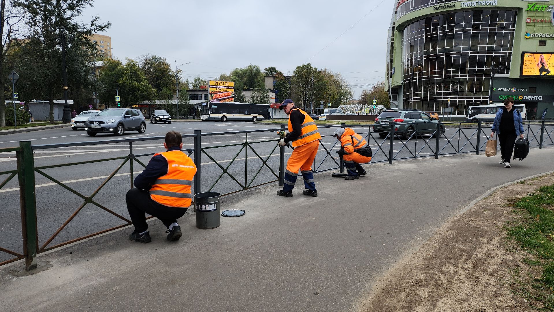 пушкино, дороги, ограждение, жители, дорога, тротуар,