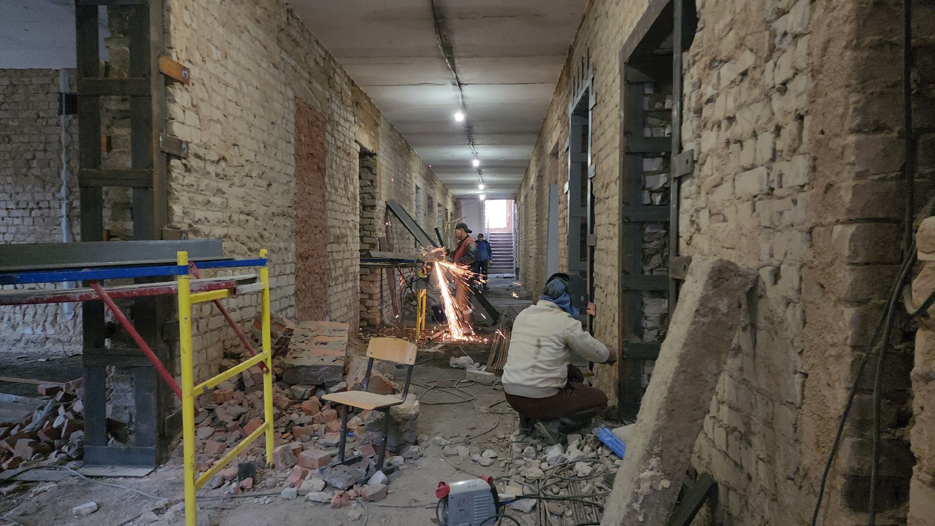 Ремонт школы, Лобня,Штукатурные работы,