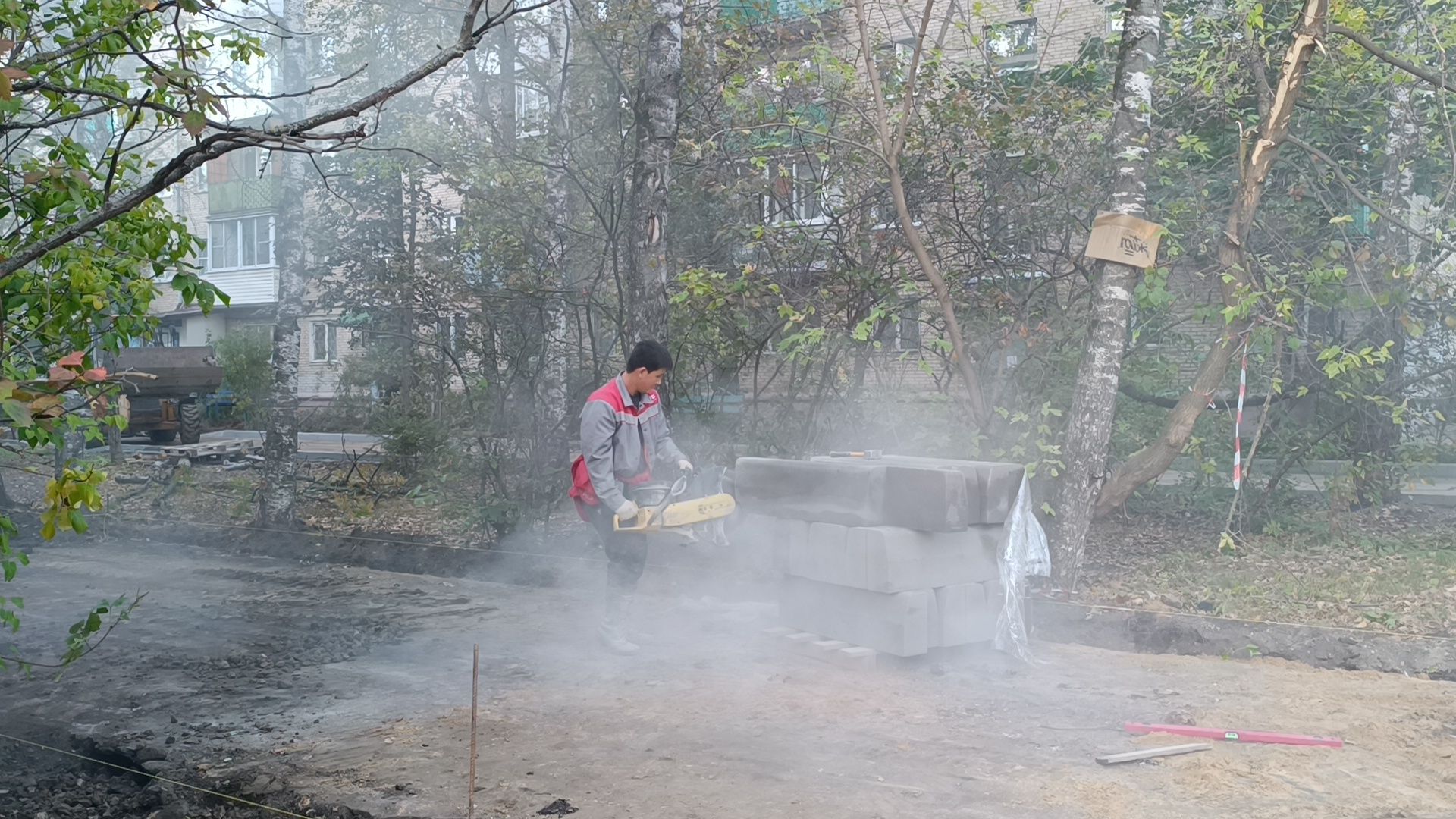 ремонт двора, лобня, асфальт,