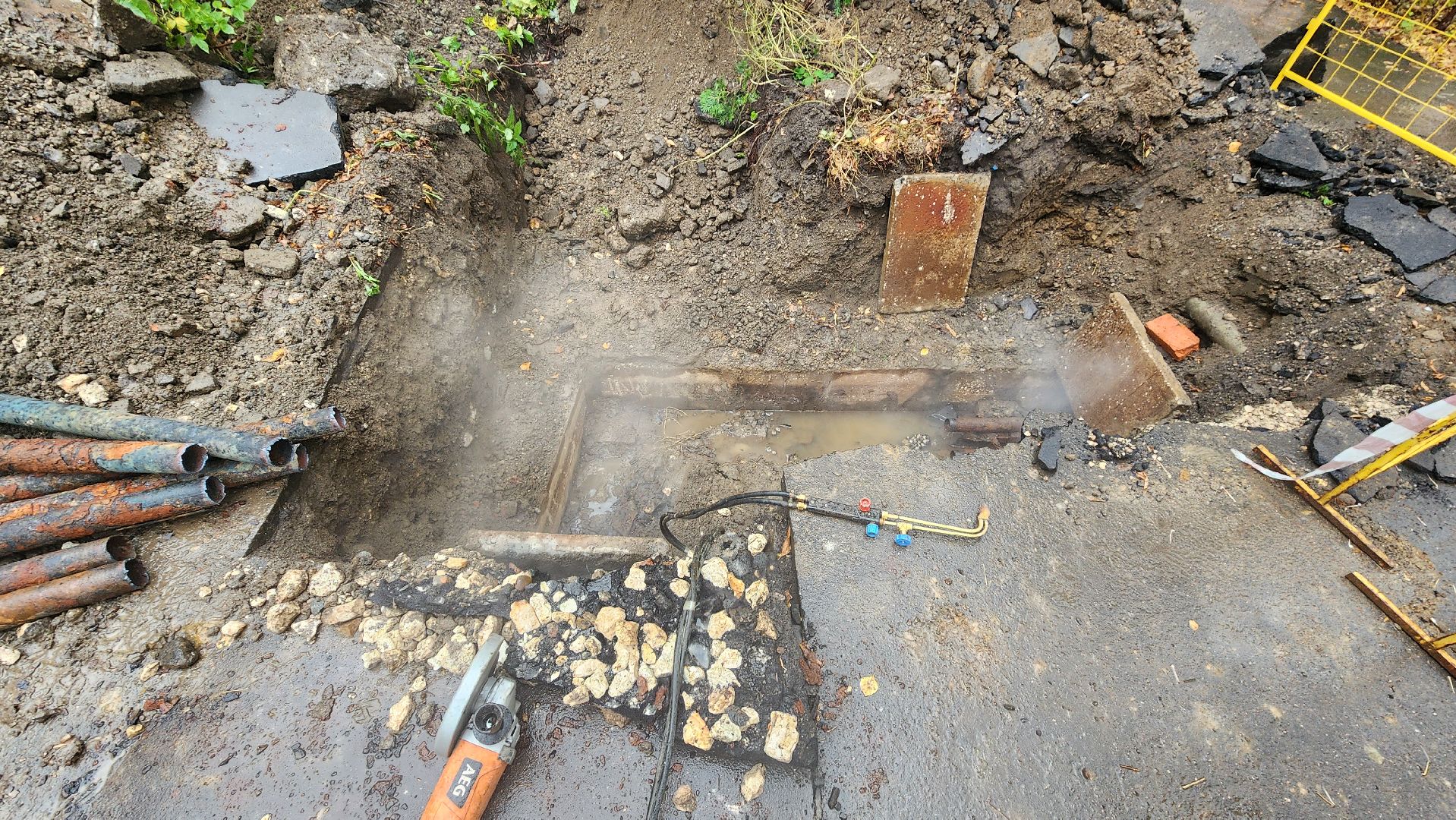 авария, теплотрасса, авария на теплотрассе, Электросталь, городской округ Электросталь,