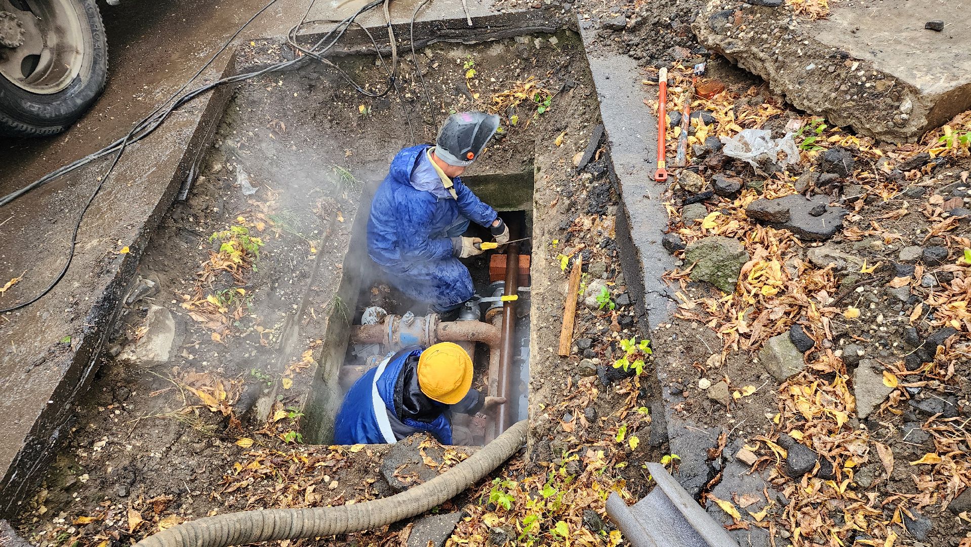 авария, теплотрасса, авария на теплотрассе, Электросталь, городской округ Электросталь,