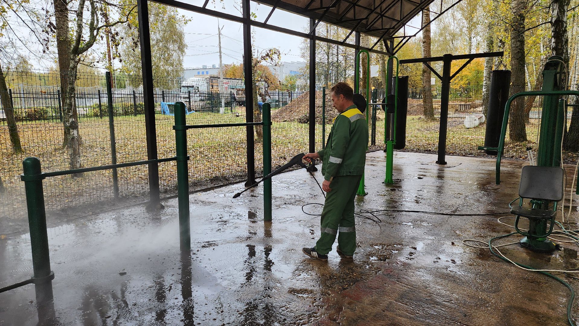 кашира, городской парк, ремонт, спортивная площадка,